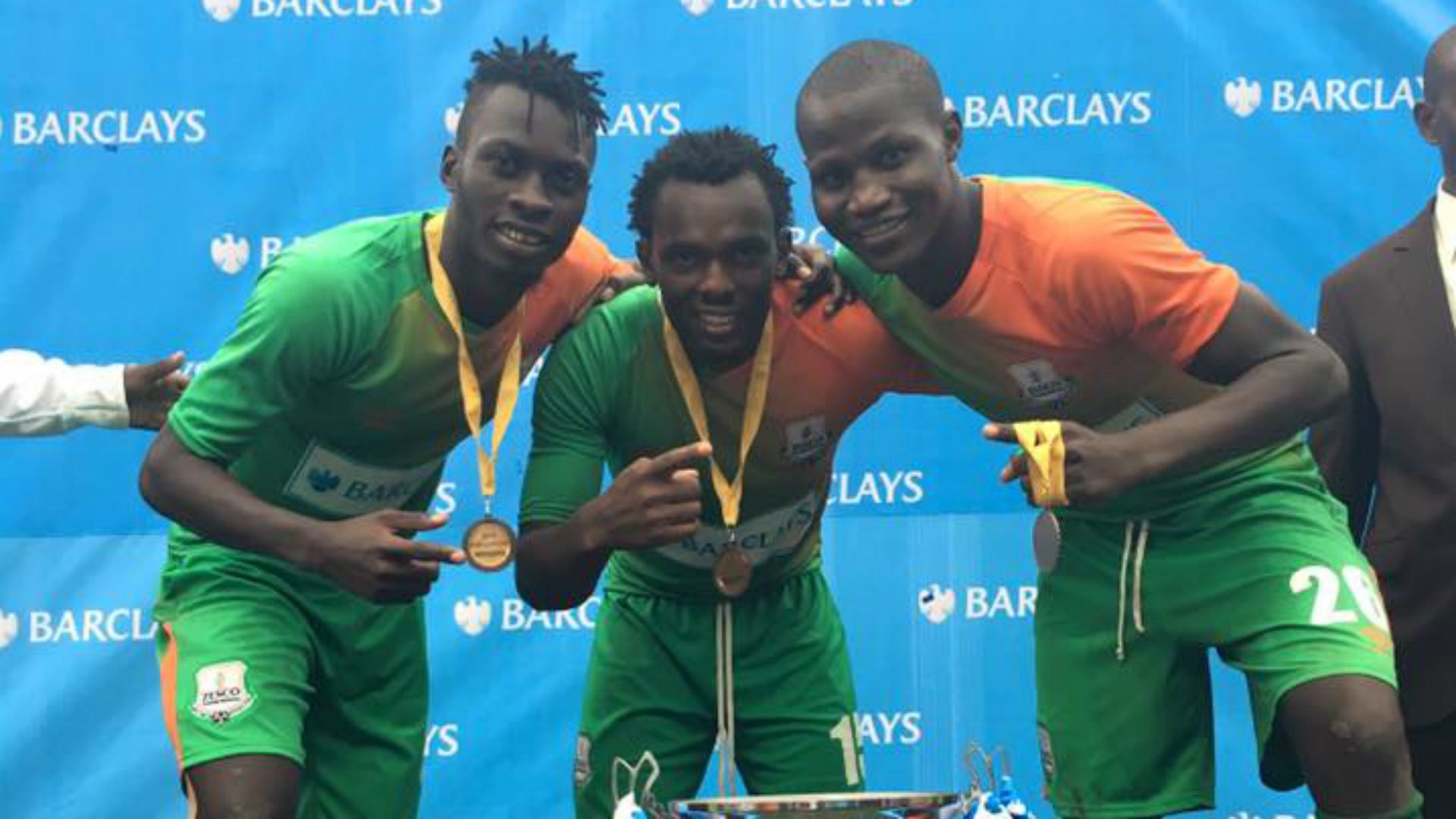Zesco United trio of Jesse Were David Owino and Anthony Akumu