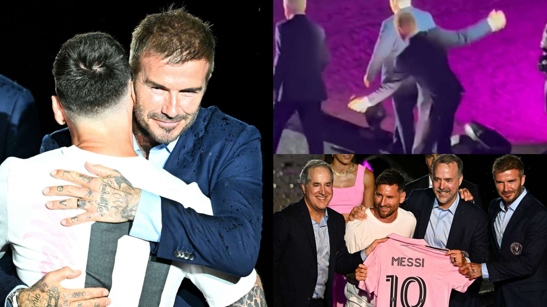 David Beckham Lionel Messi slip
