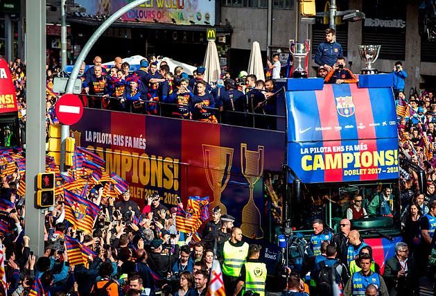 Barcelona bajnoki cím ünneplés