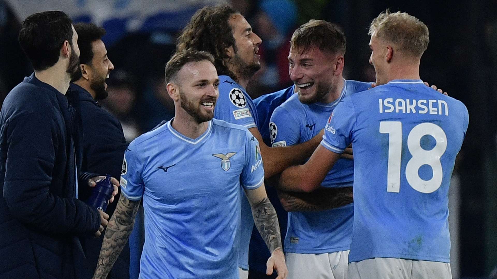 Lazio celebrating Champions