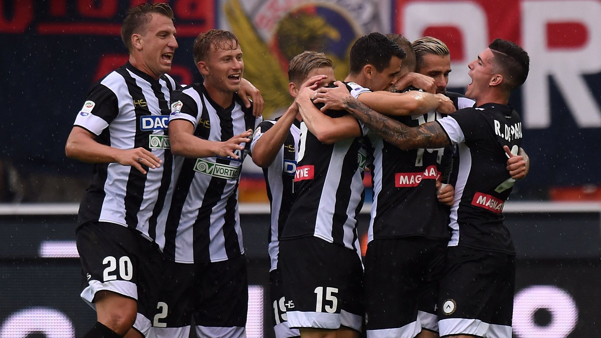 Udinese celebrating vs Genoa Serie A