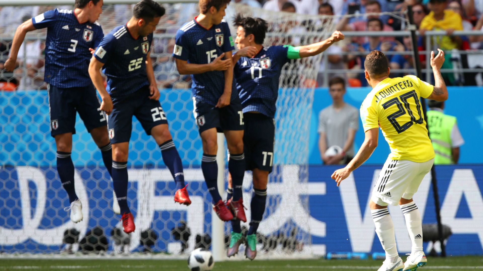 tiro libre JuanFer Quintero Colombia Japon WC Russia 19062018