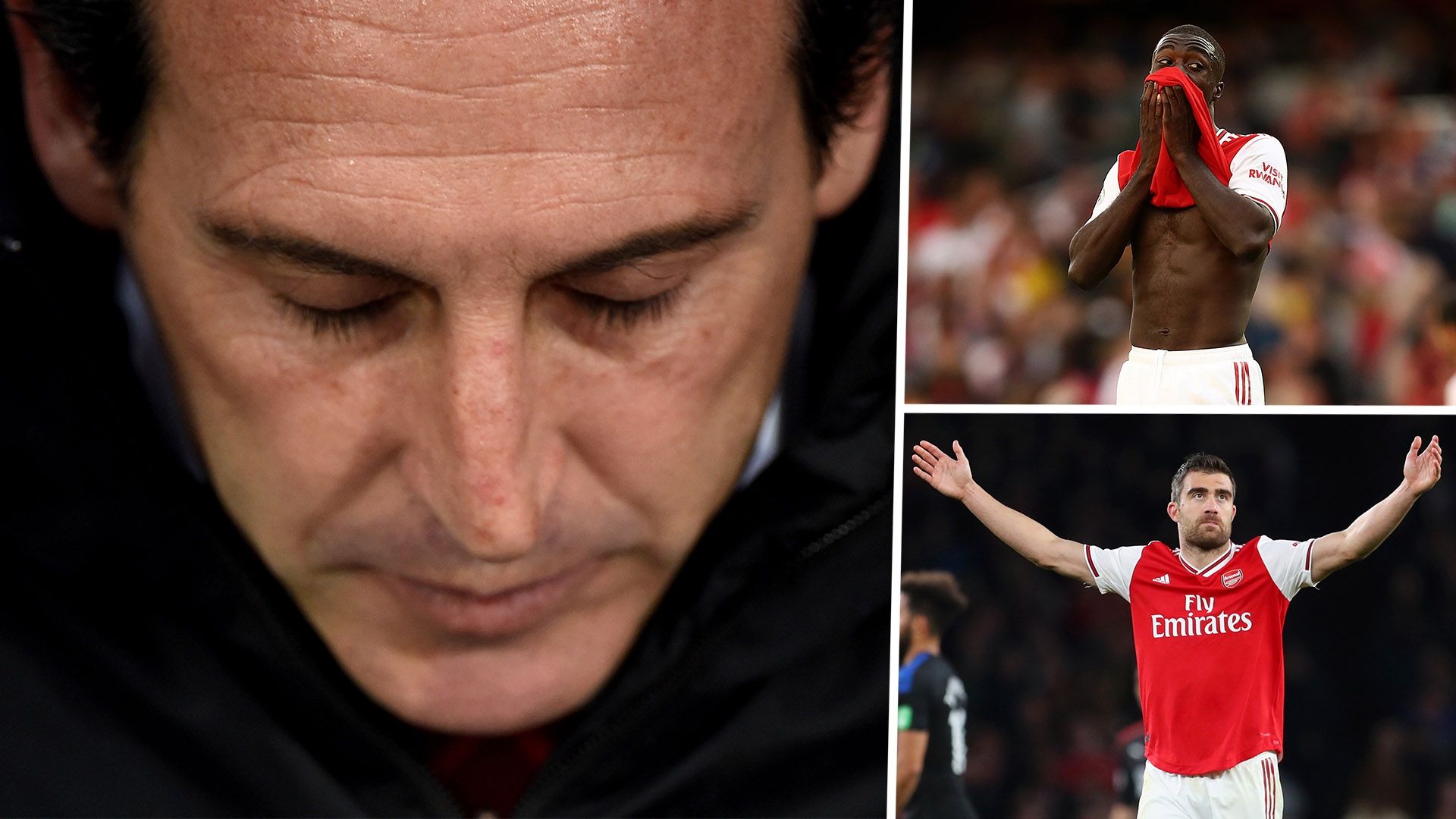 Unai Emery Nicolas Pepe Sokratis Arsenal 2019