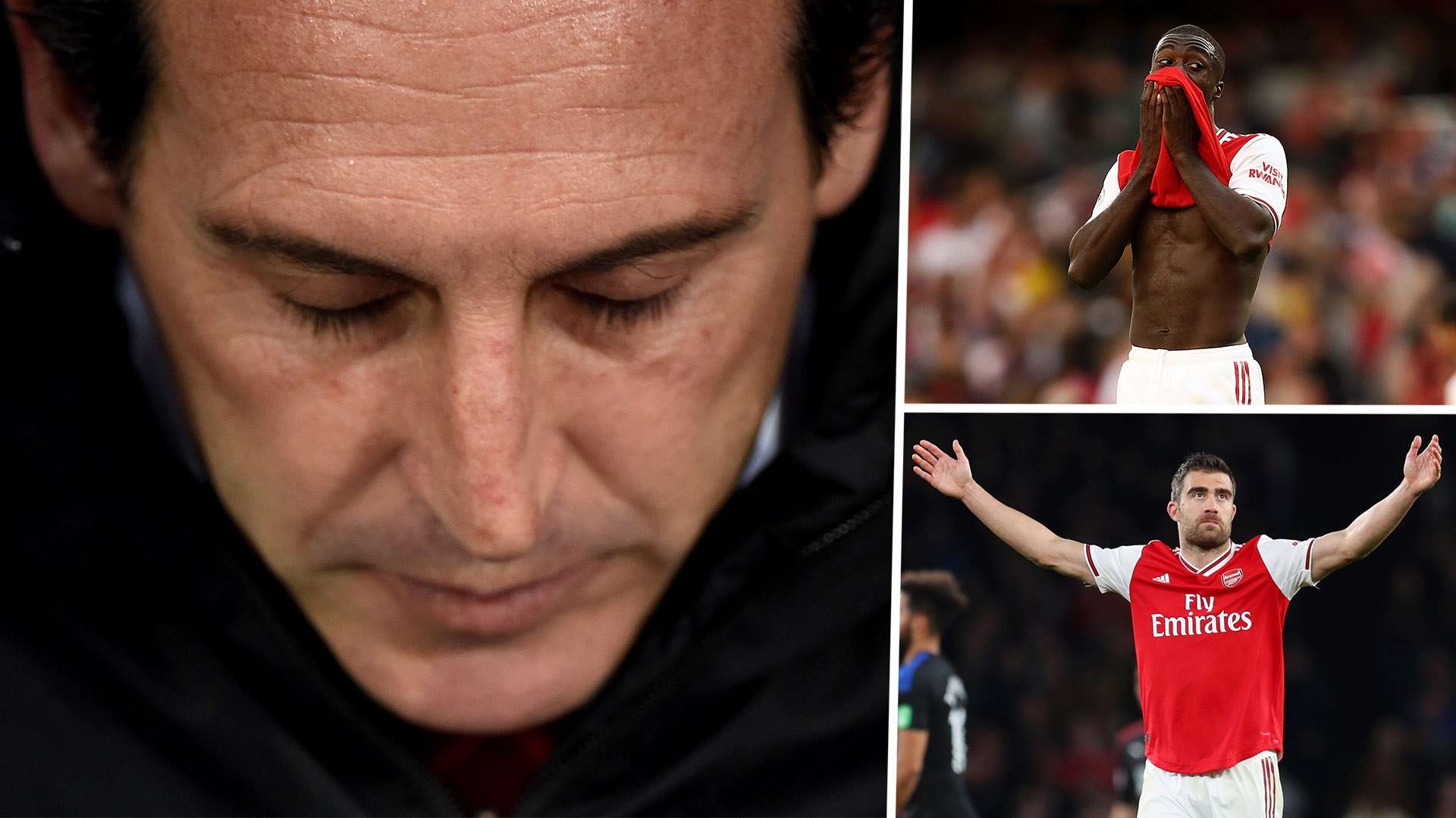 Unai Emery Nicolas Pepe Sokratis Arsenal 2019