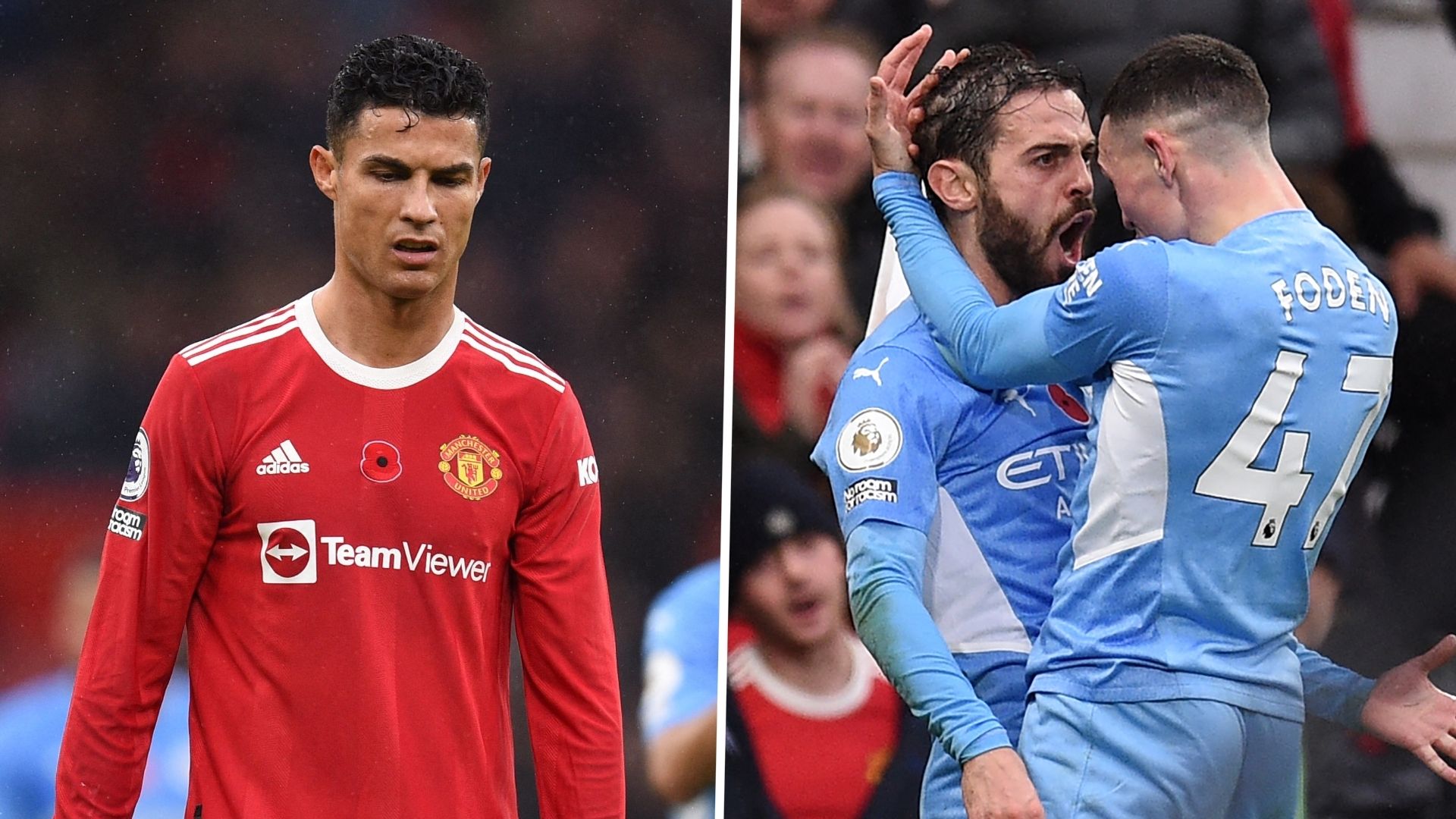 Cristiano Ronaldo Bernardo Silva Man Utd Man City GFX