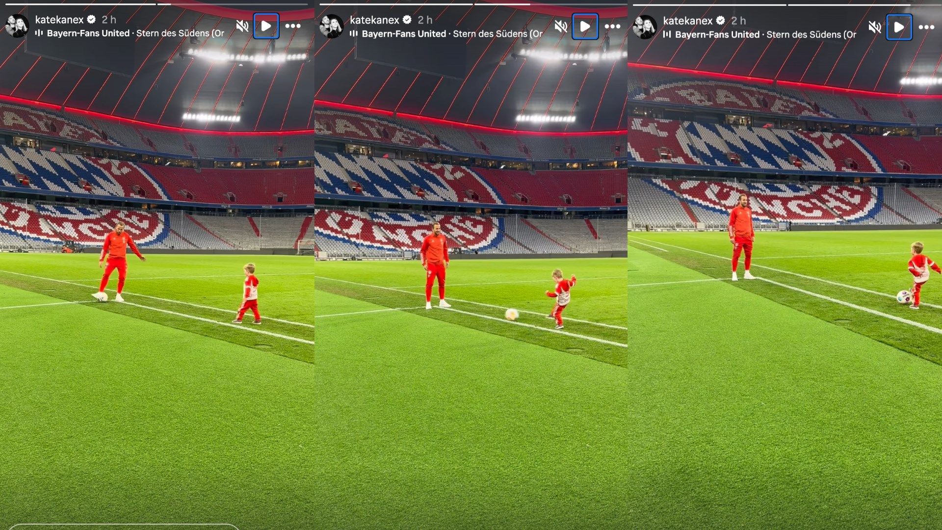 Harry Kane Bayern Munich kick-about with son