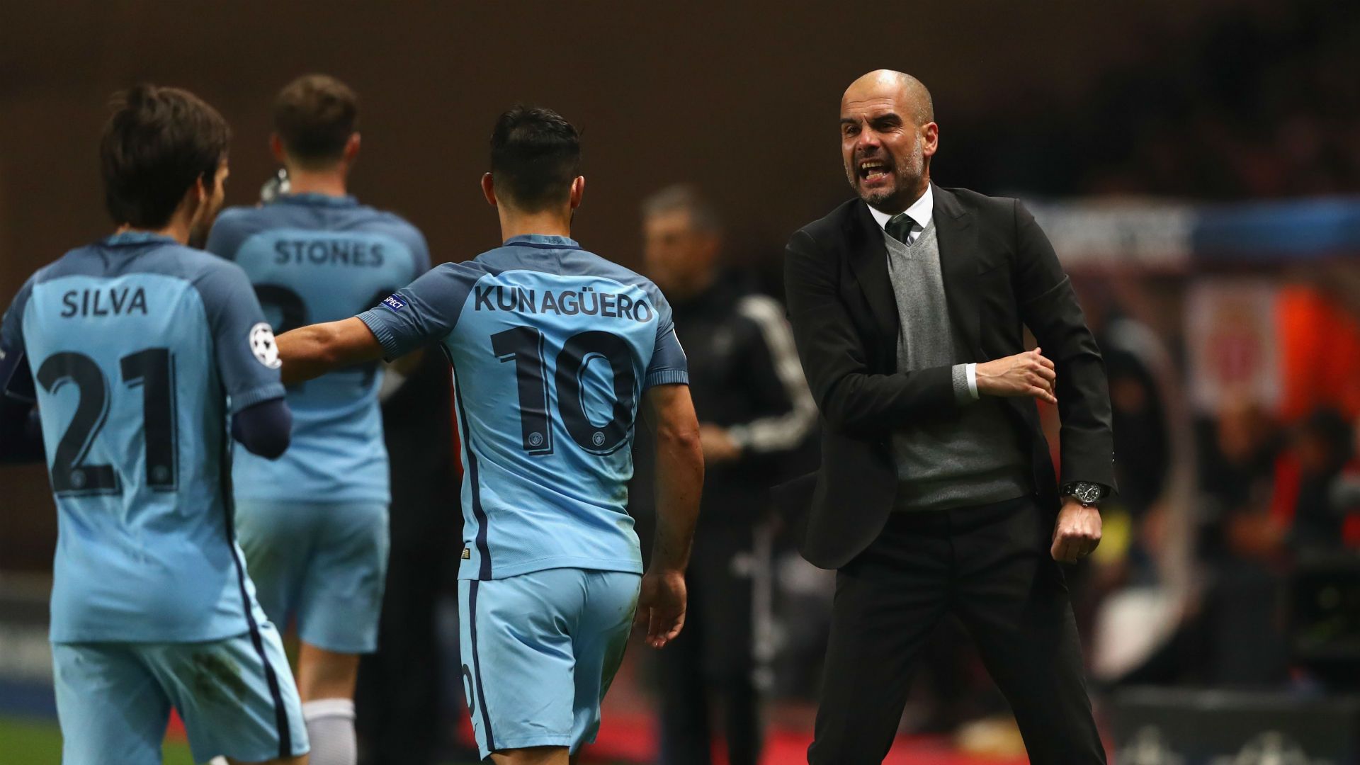 DavidSilvaSergioAgueroPepGuardiola - cropped