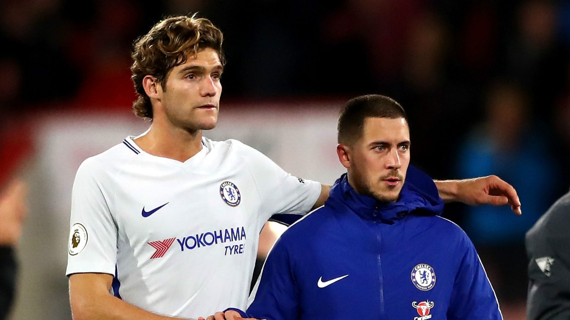 Marcos Alonso Eden Hazard Chelsea 2017-18