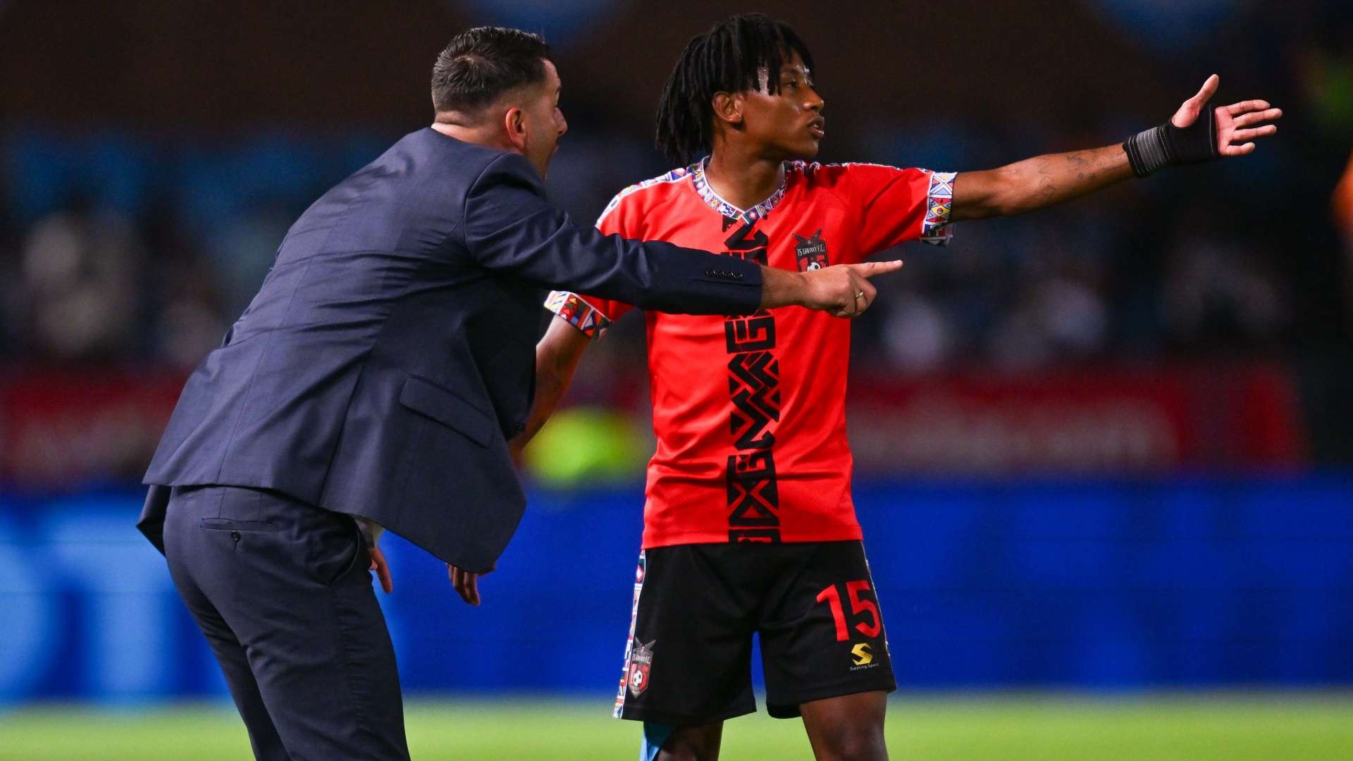 Puso Dithejane and coach Adnan Beganovic, TS Galaxy