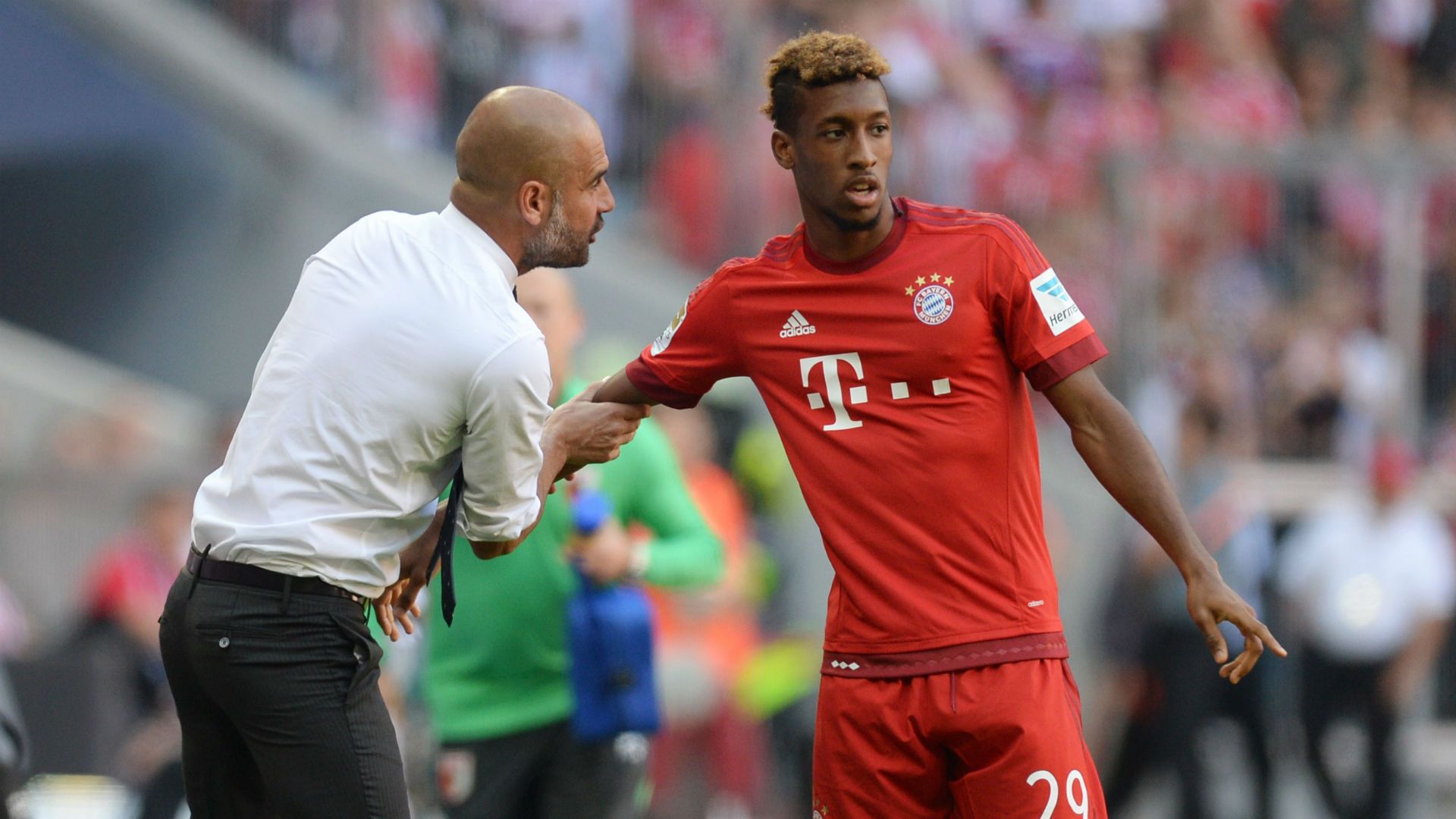 Pep Guardiola Kingsley Coman FC Bayern München FC Augsburg Bundesliga 12092015
