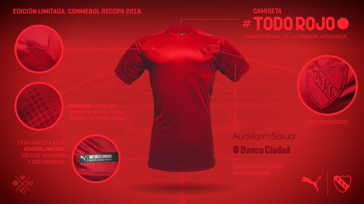 Camiseta Edicion Limitada Independiente Recopa Sudamericana 2018