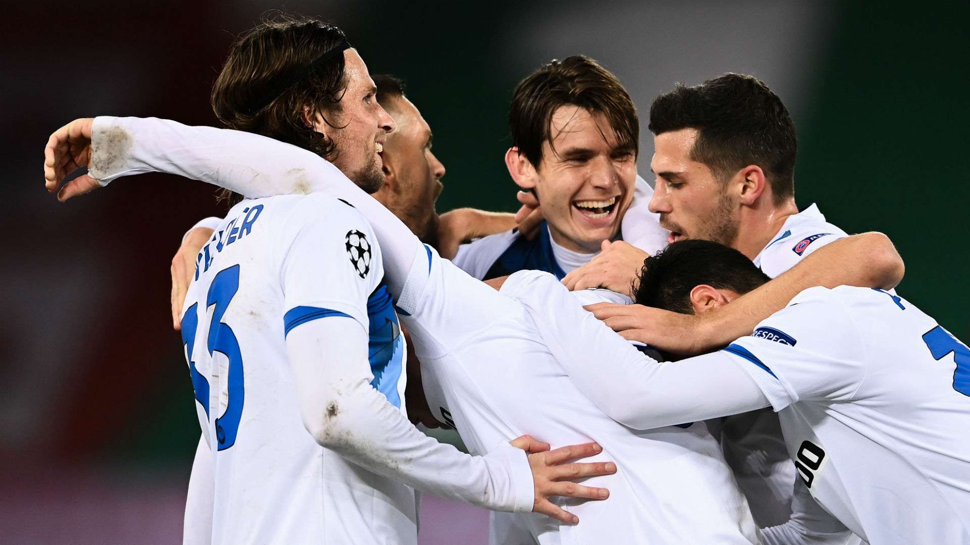 Liverpool Atalanta celebrating Champions League