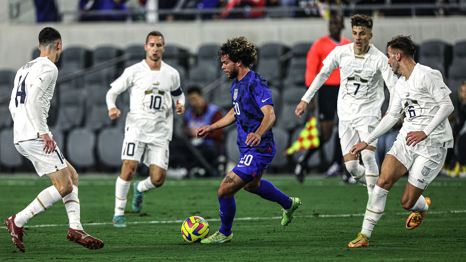 Cade Cowell dribble USMNT Serbia friendly 2023