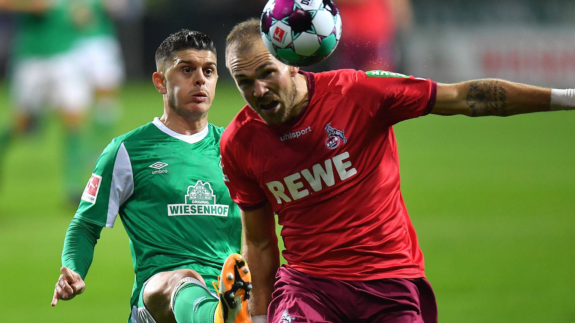 GERMANY ONLY: MILOT RASHICA WERDER BREMEN RAFAEL CZICHOS KÖLN BUNDESLIGA 06112020