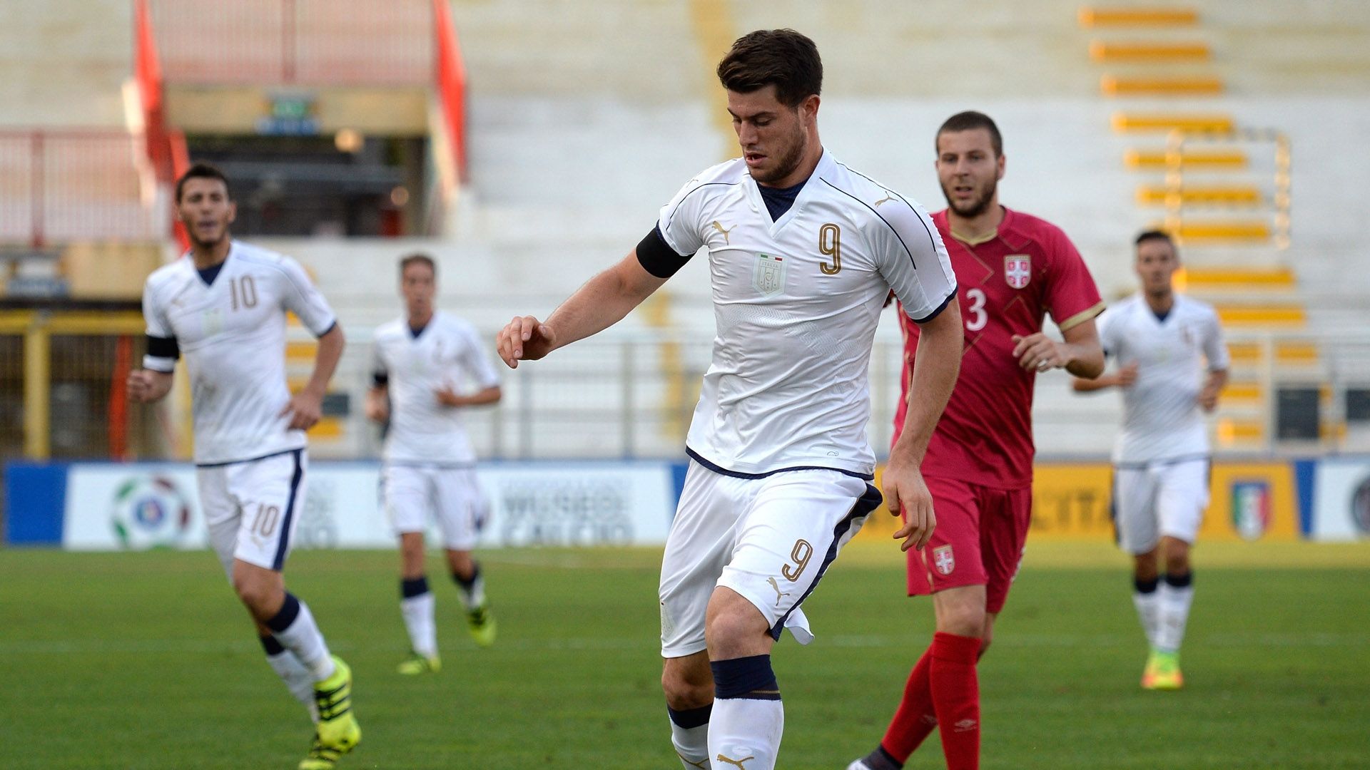 Alberto Cerri Italy U21 Serbia U21 UEFA European U21 Championships Qualifier