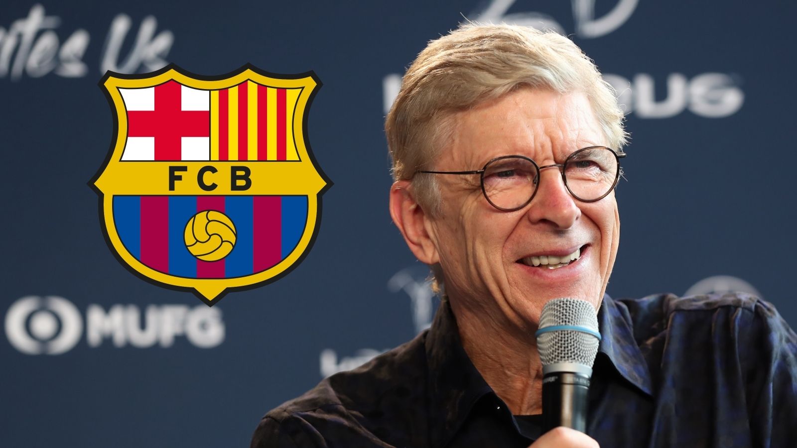 Arsene Wenger/Barcelona logo