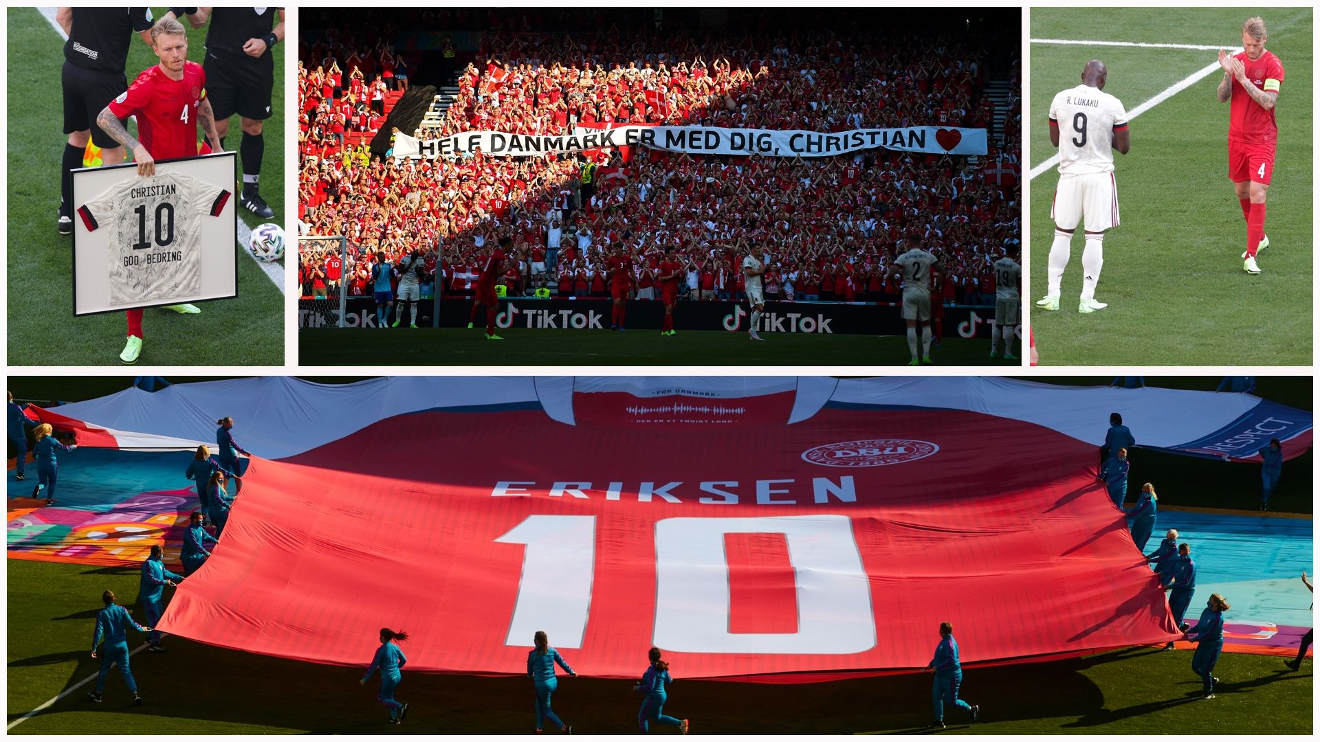 Homenaje a Eriksen en el Dinamarca vs. Bélgica de la Eurocopa 2021