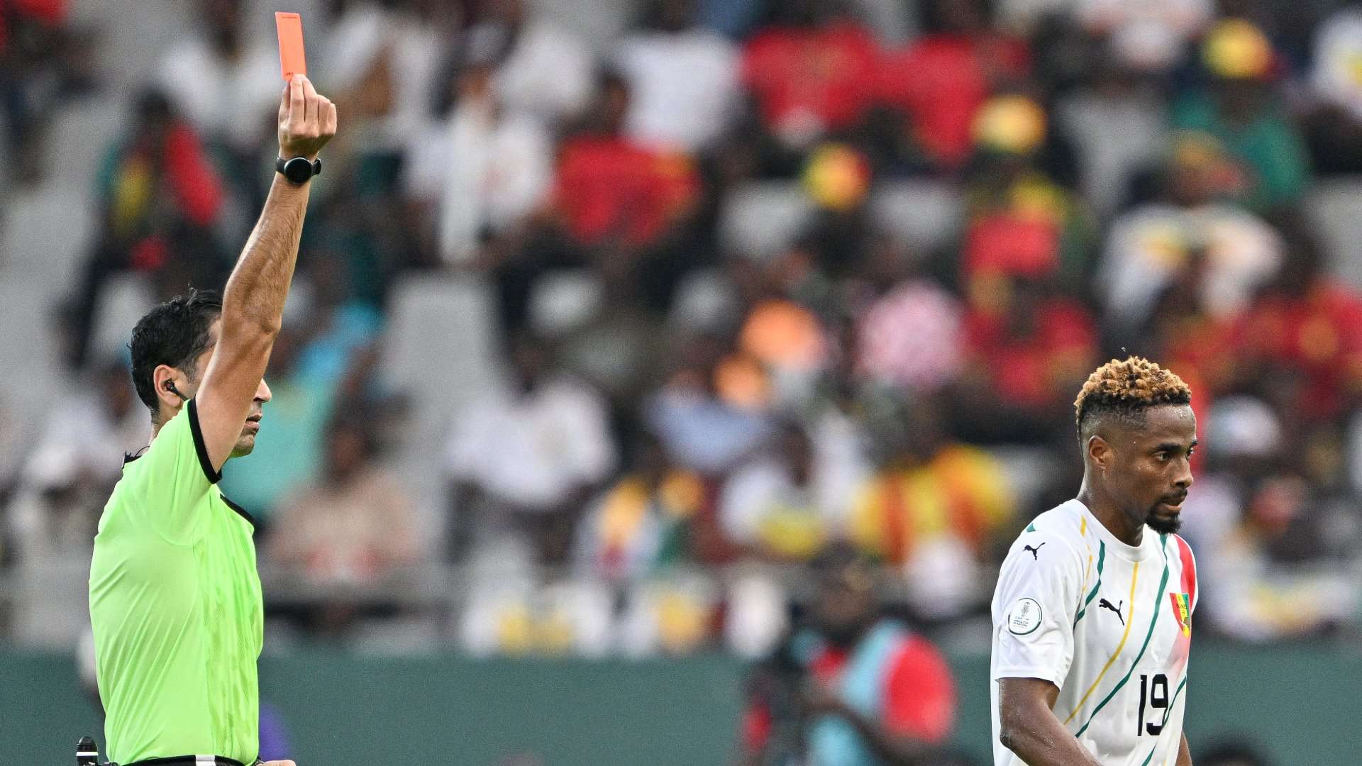 Francois Kamano red card Guinea Cameroon AFCON 2024