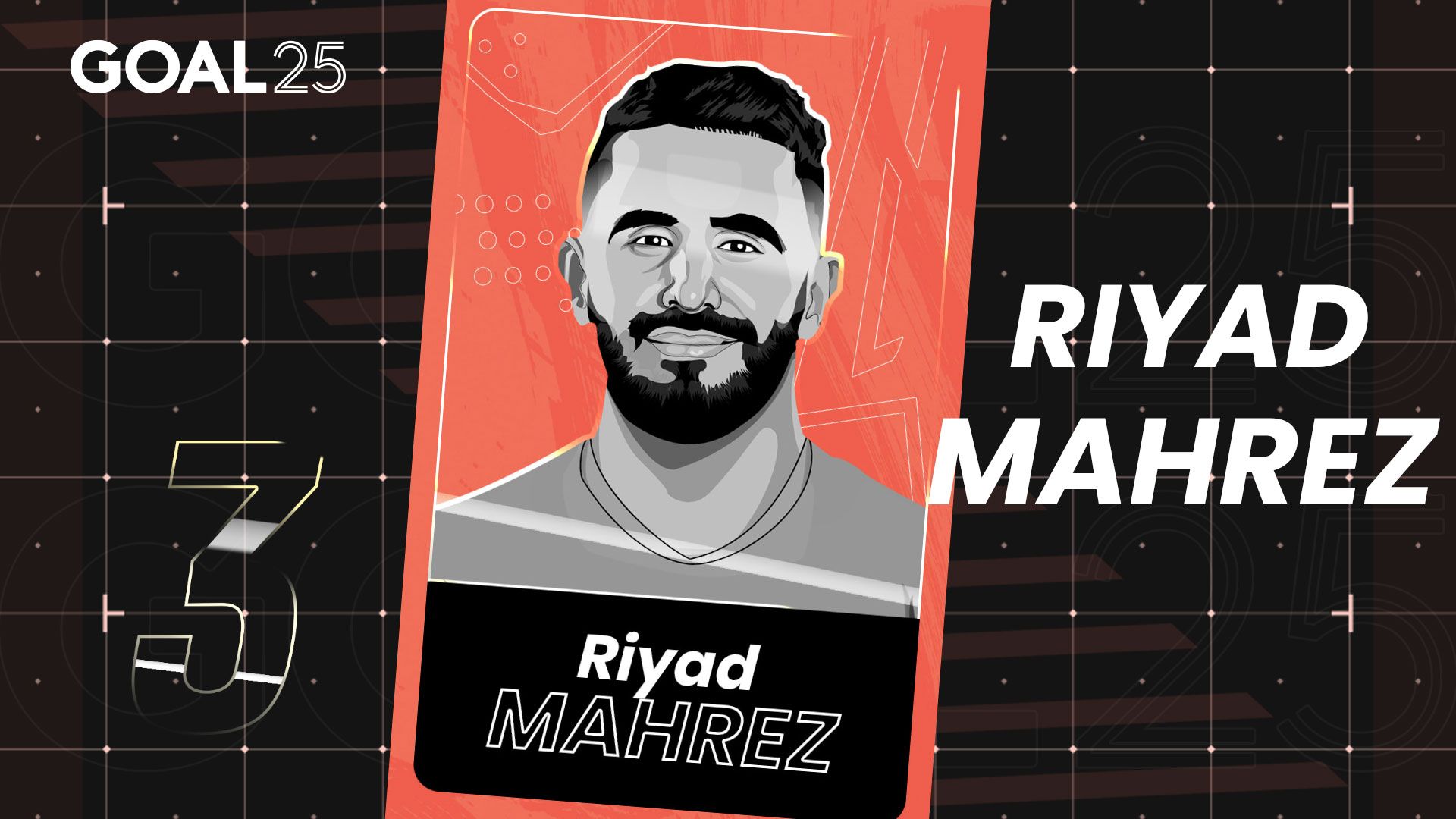 GOAL 25 2021 GFX #03 RIYAD MAHREZ MANCHESTER CITY ENGLISH PREMIER LEAGUE