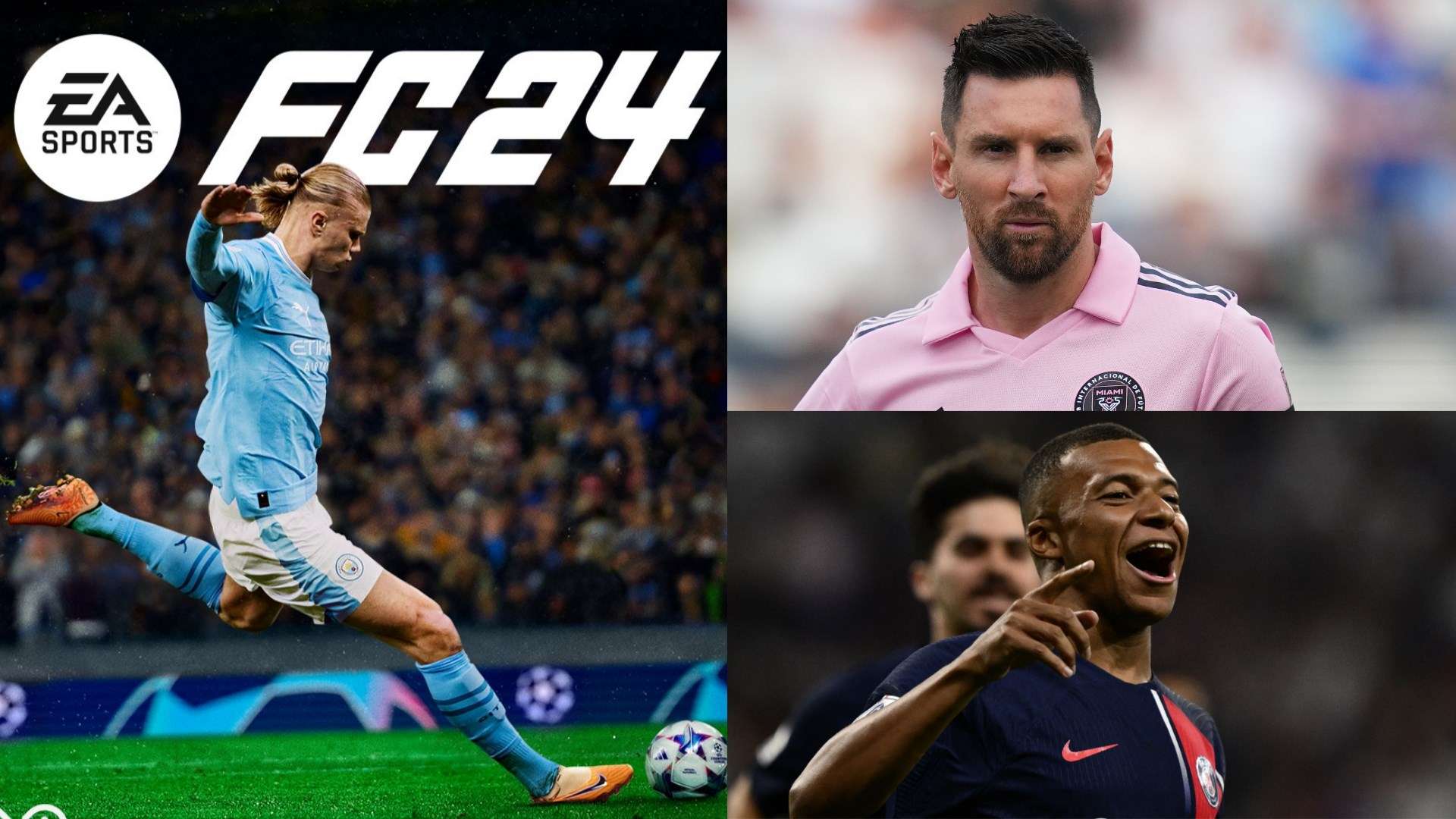 EA Sports FC 24 Lionel Messi Kylian Mbappe Erling Haaland