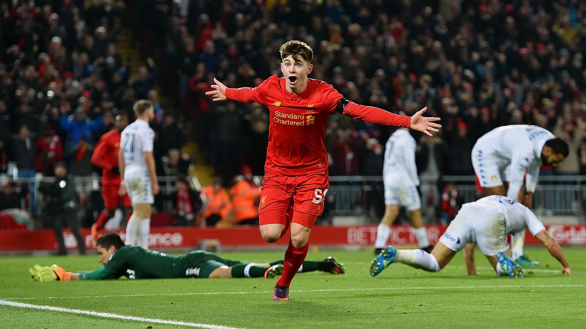 HD Ben Woodburn goal Liverpool v Leeds