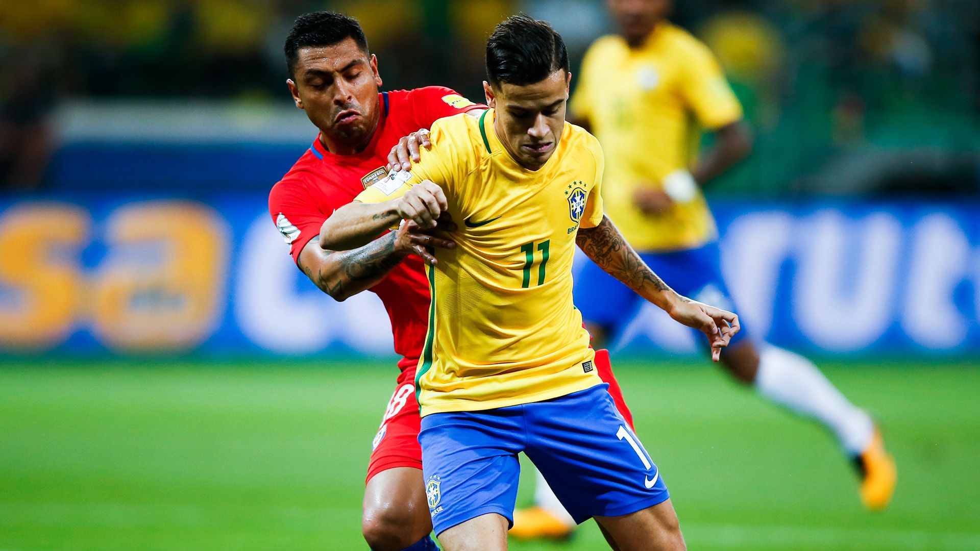 Coutinho Gonzalo Jara Brasil Chile WC Qualifiers 2018 10102017