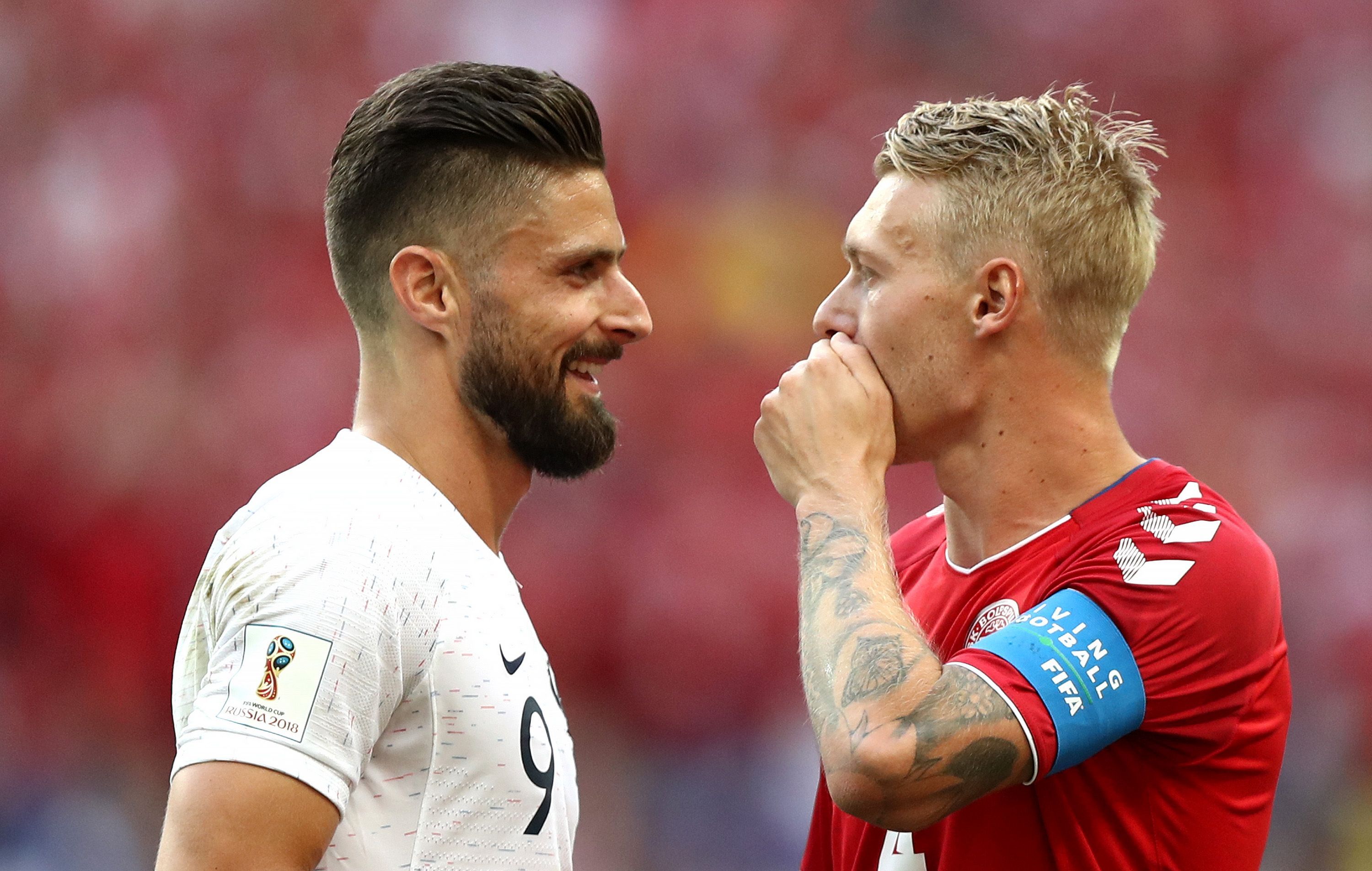 Olivier Giroud Simon Kjaer Denmark France World Cup 26062018