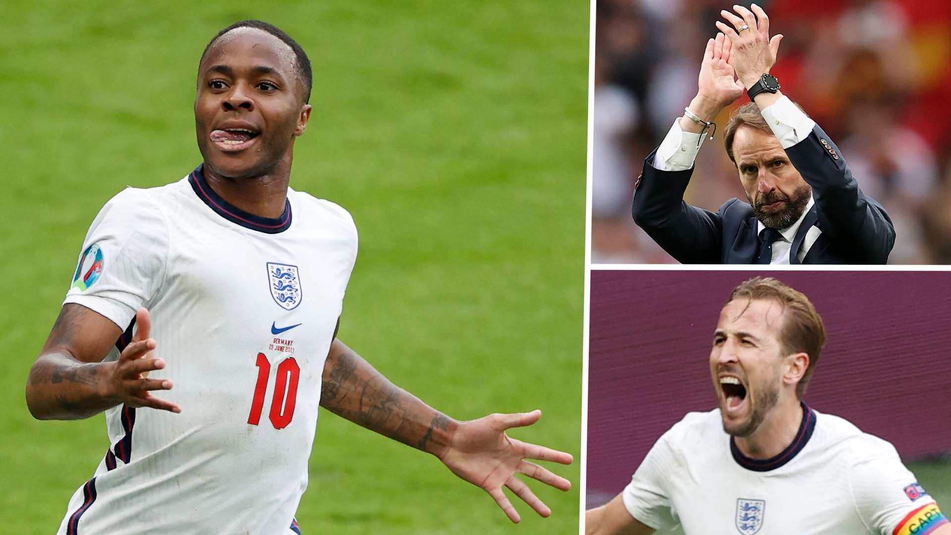 Raheem Sterling Gareth Southgate Harry Kane England Germany Euro 2020 GFX