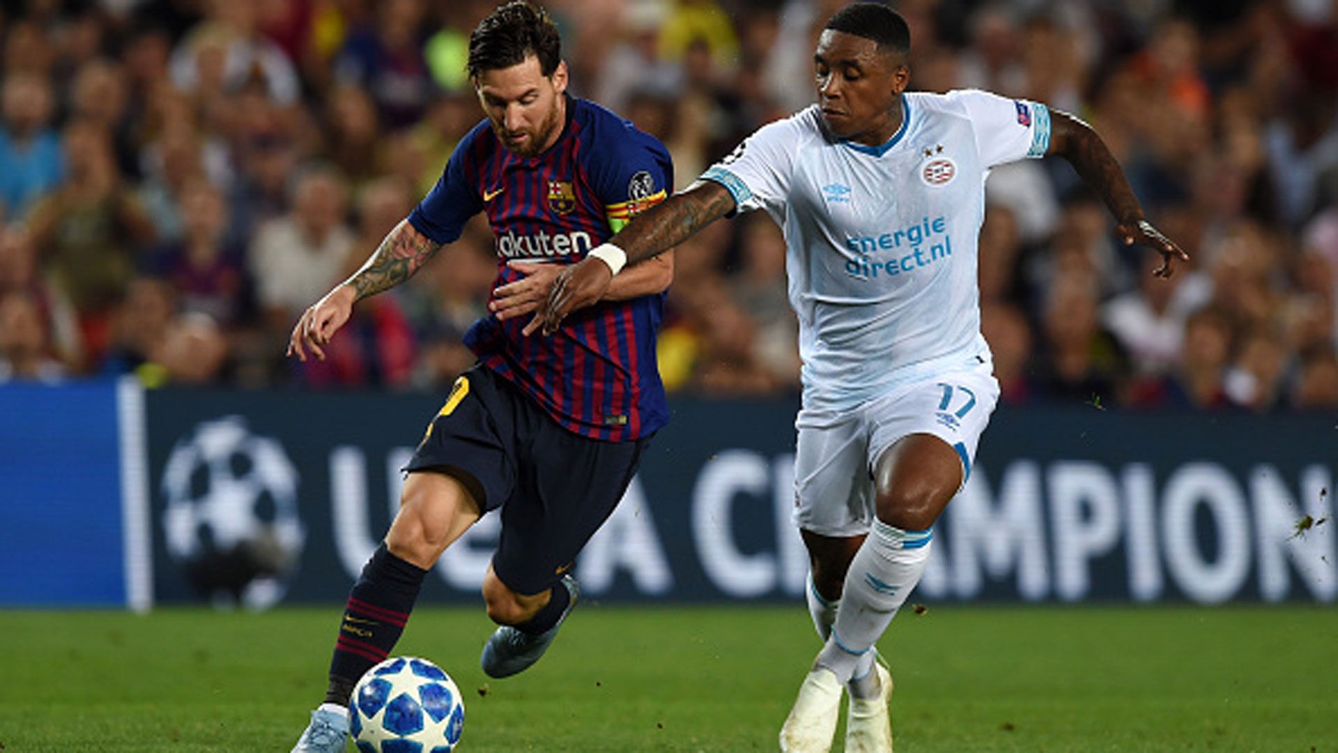 Lionel Messi Steven Bergwijn PSV Eindhoven