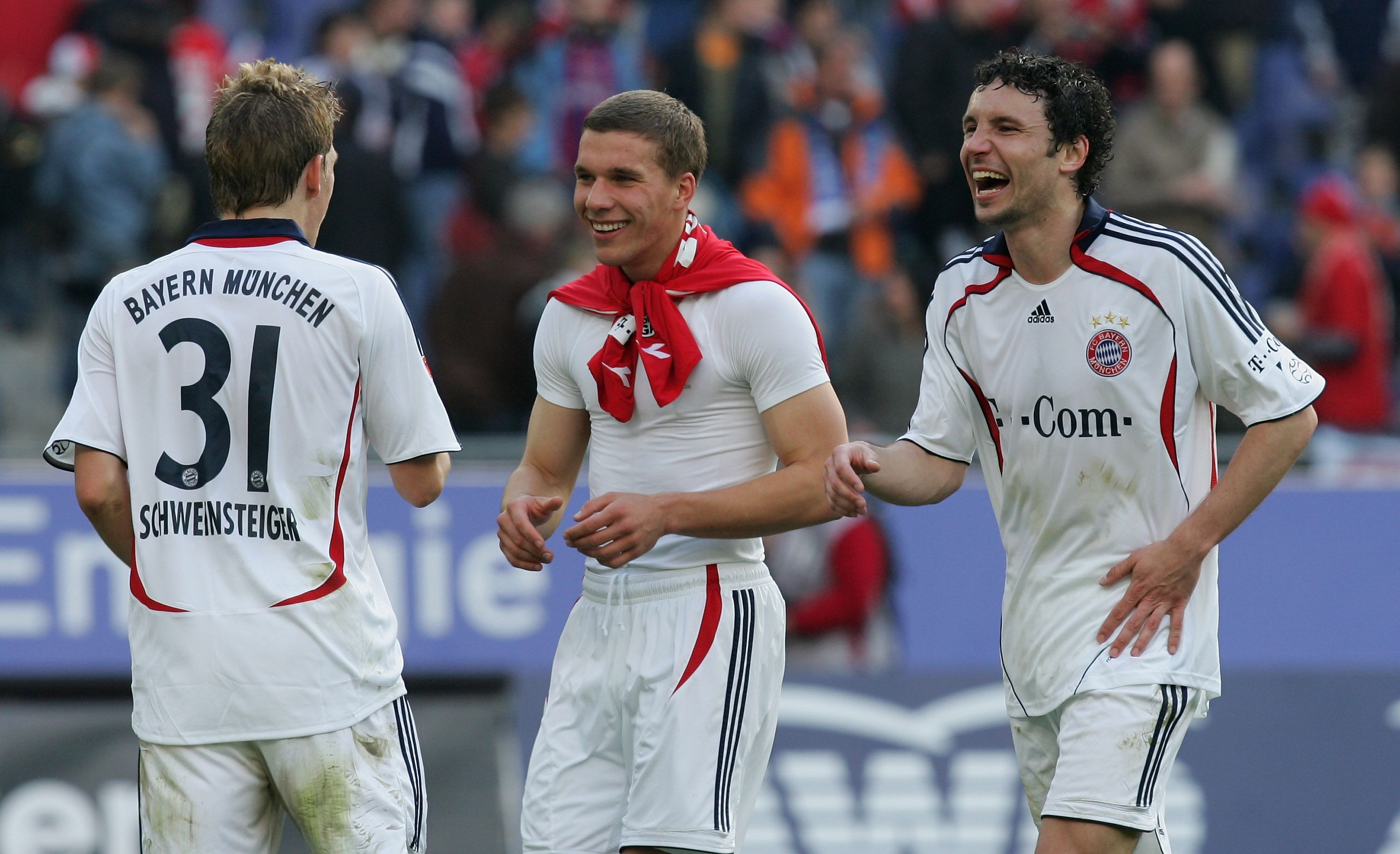 Schweinsteiger Podolski van Bommel FC Bayern München Bundesliga 2007