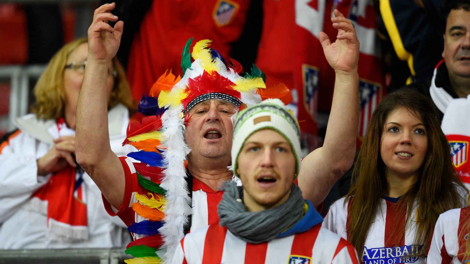 Fans Bayer Leverkusen Atletico Madrid Champions League 25022015