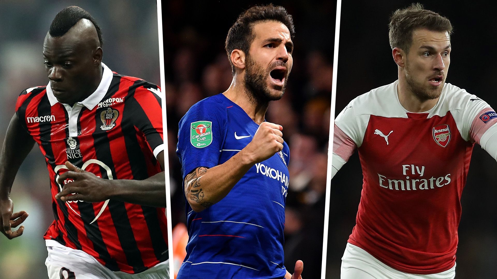Mario Balotelli Cesc Fabregas Aaron Ramsey