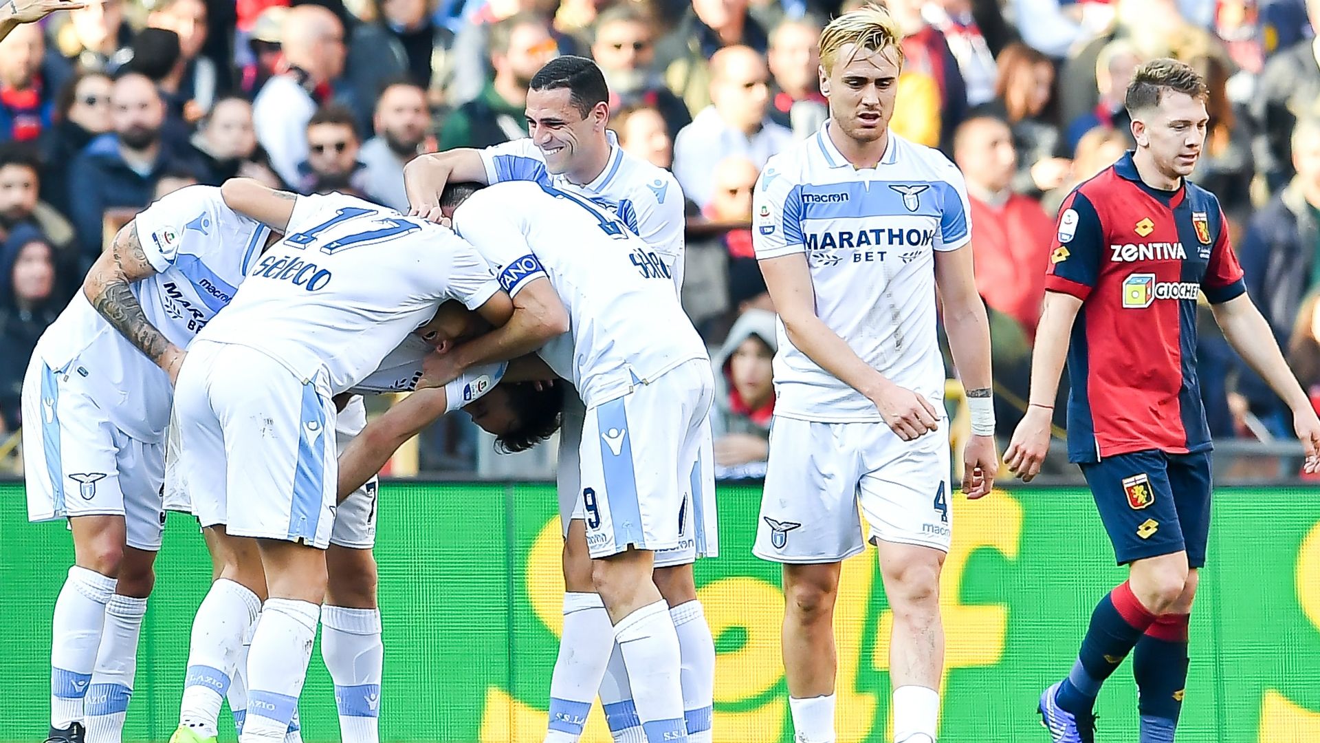 Lazio celebrating Genoa Lazio Serie A