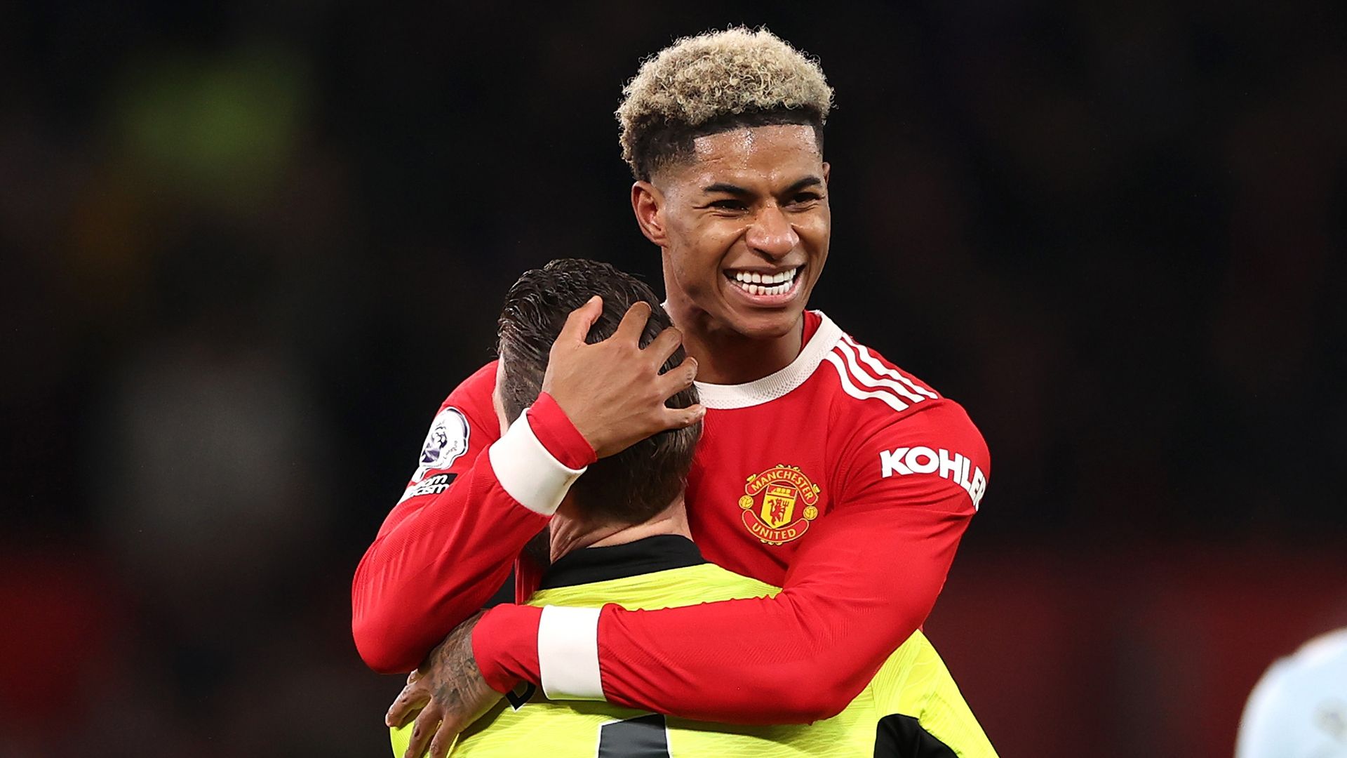 Marcus Rashford David De Gea Manchester United West Ham Premier League 2021-22