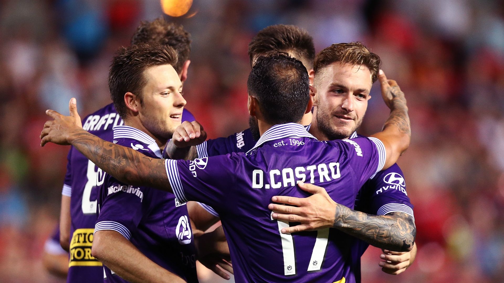 Chris Harold Diego Castro Adam Taggart Adelaide United v Perth Glory A-League 10022017