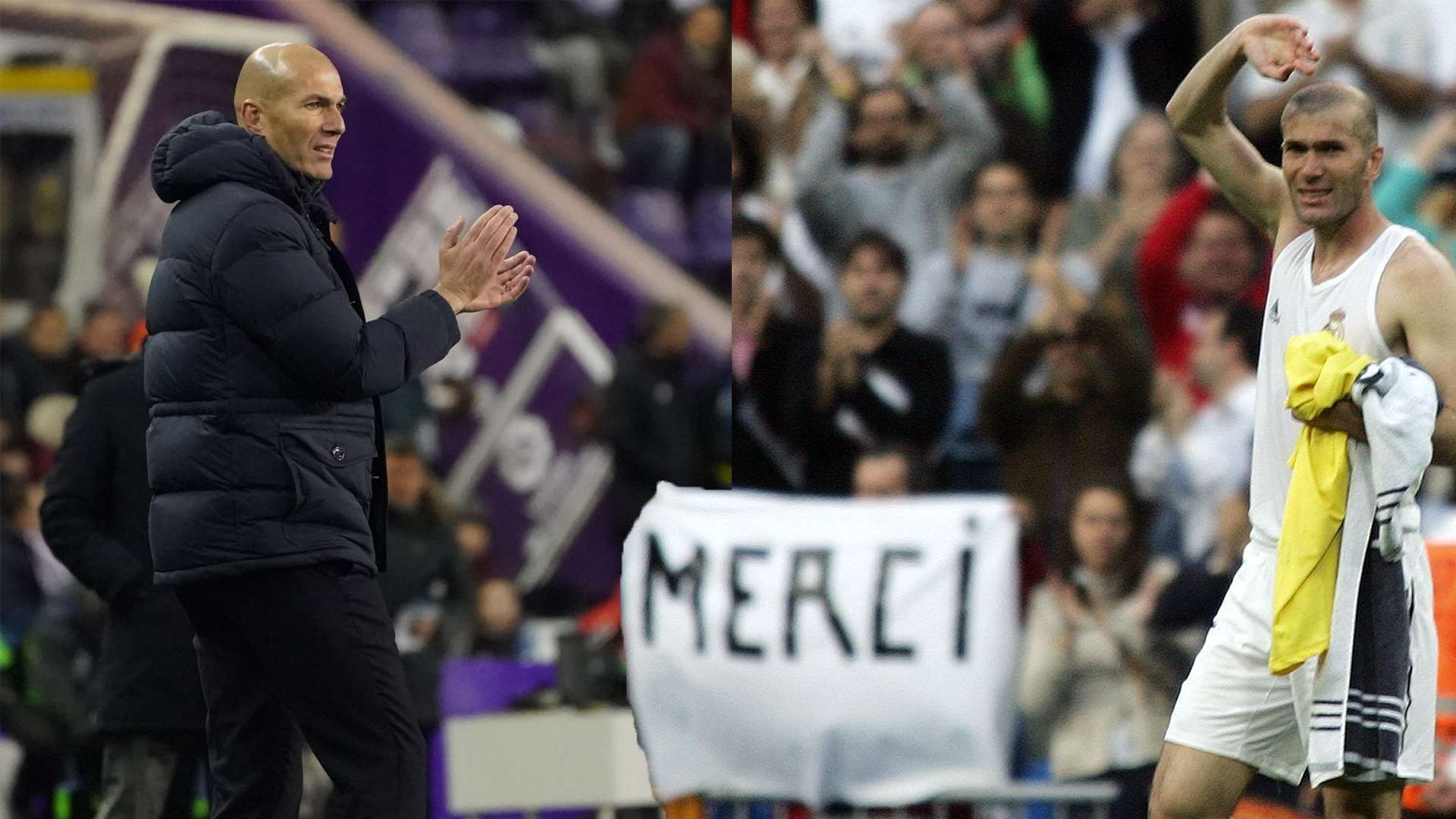 Zidane, como entrenador del Real Madrid y como jugador