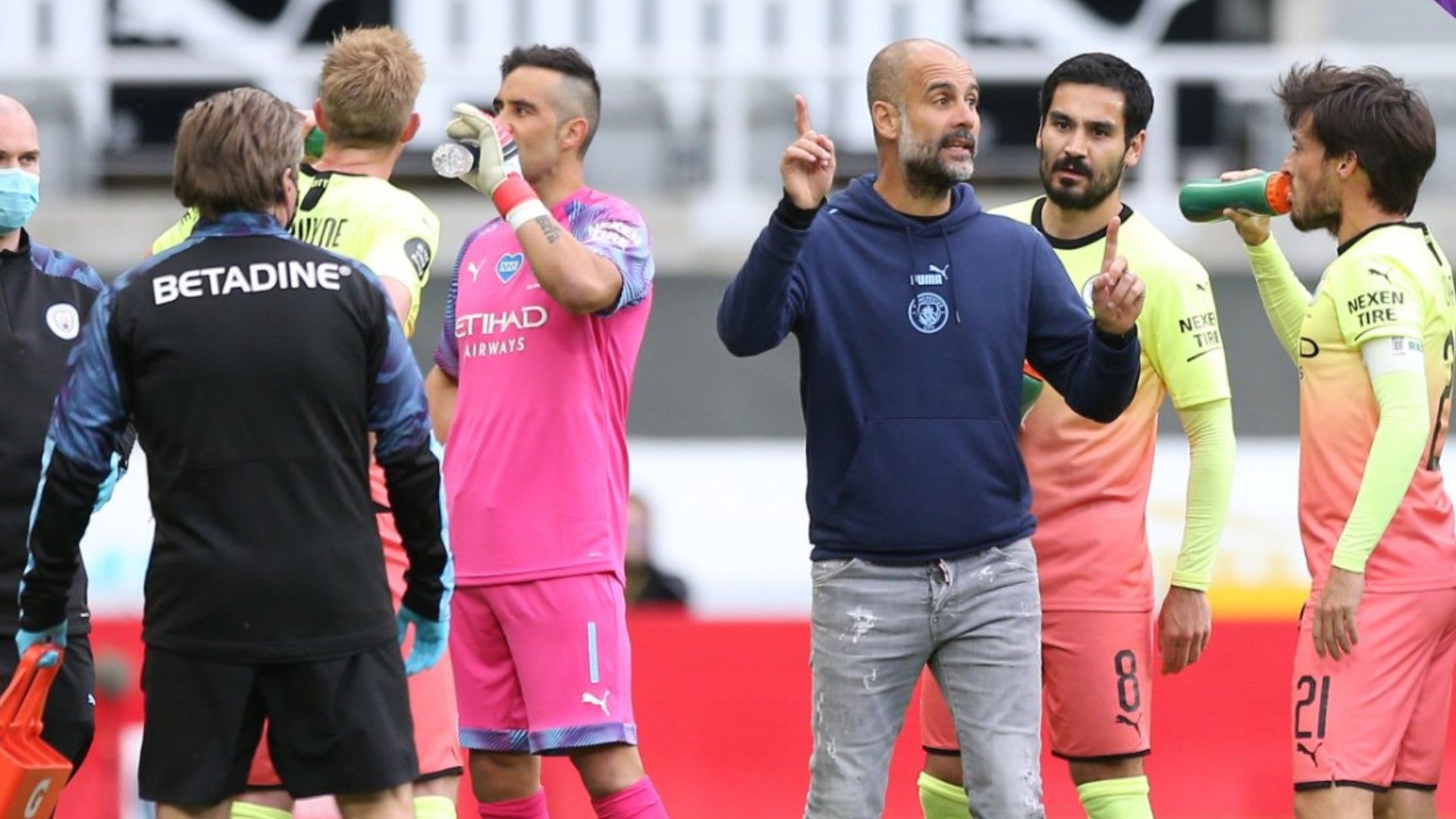 280620 Claudio Bravo Newcastle Guardiola Gundogan Manchester City