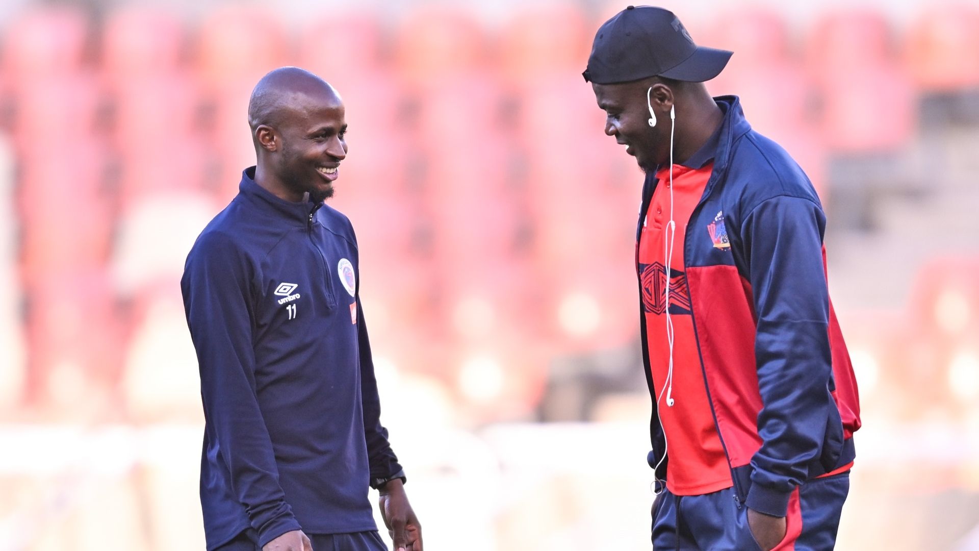 Terrence Dzvukamanja and Bienvenu Eva Nga, SuperSport United vs Chippa United