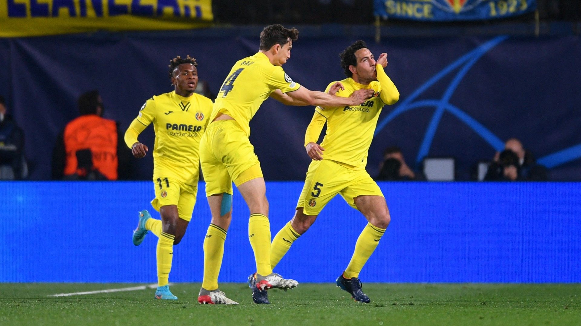 Villarreal celebrates goal against Juventus UCL