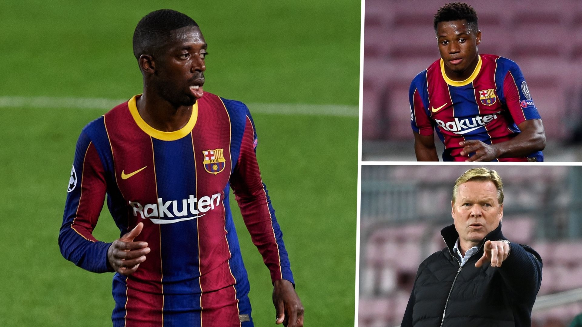 Ousmane Dembele Ansu Fati Ronald Koeman Barcelona 2020-21 GFX