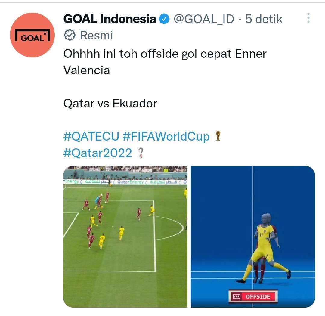Qatar Ecuador Enner Valencia Offside