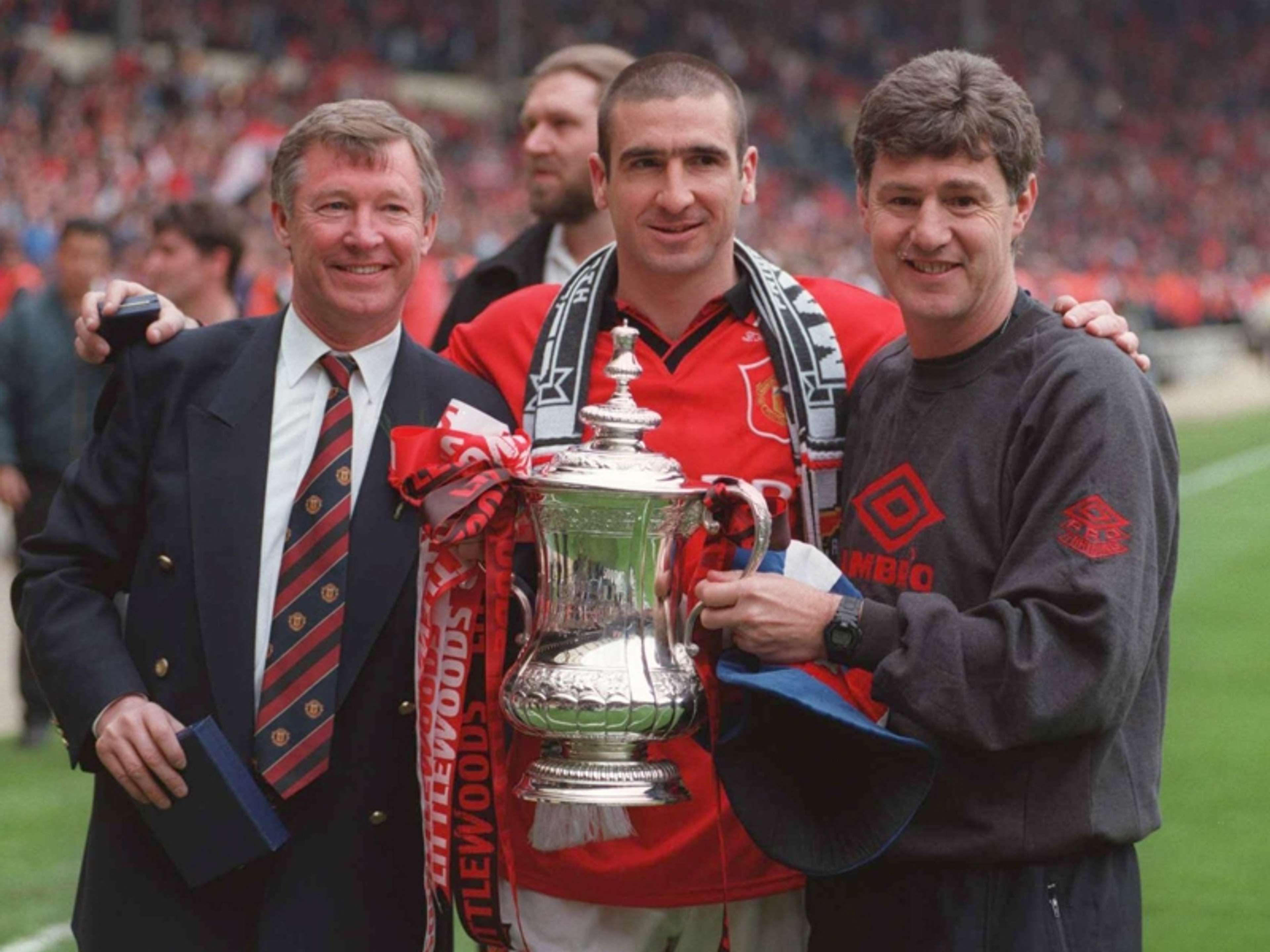Eric Cantona, Alex Ferguson and Bryan Kidd