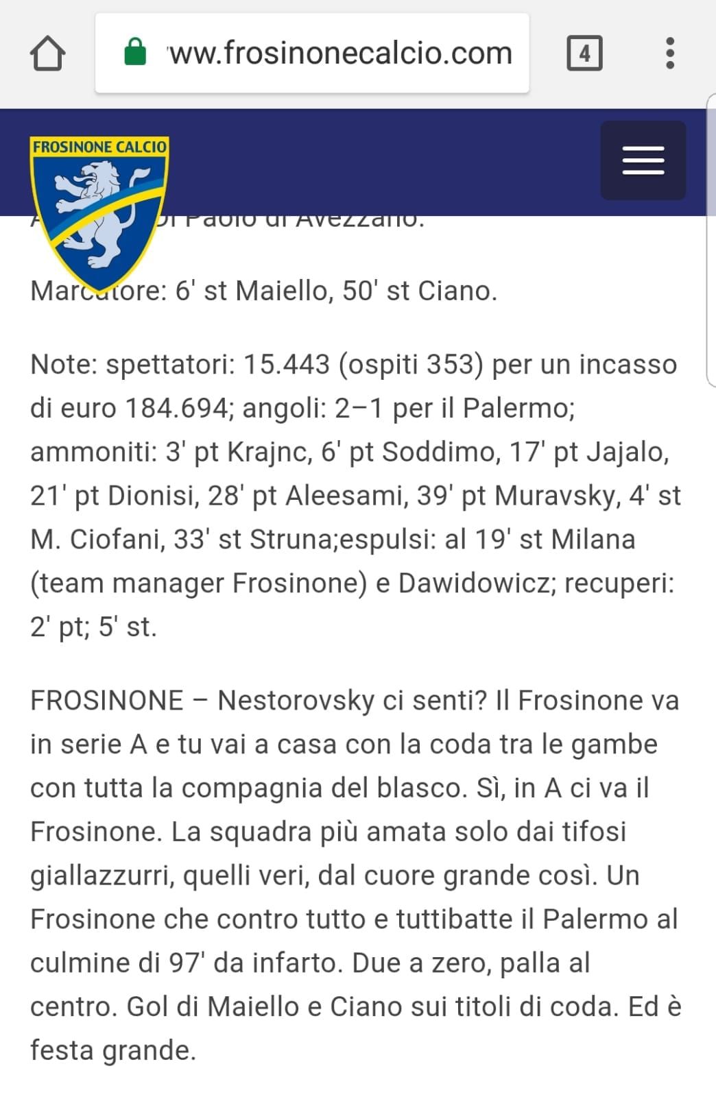 Frosinone Palermo