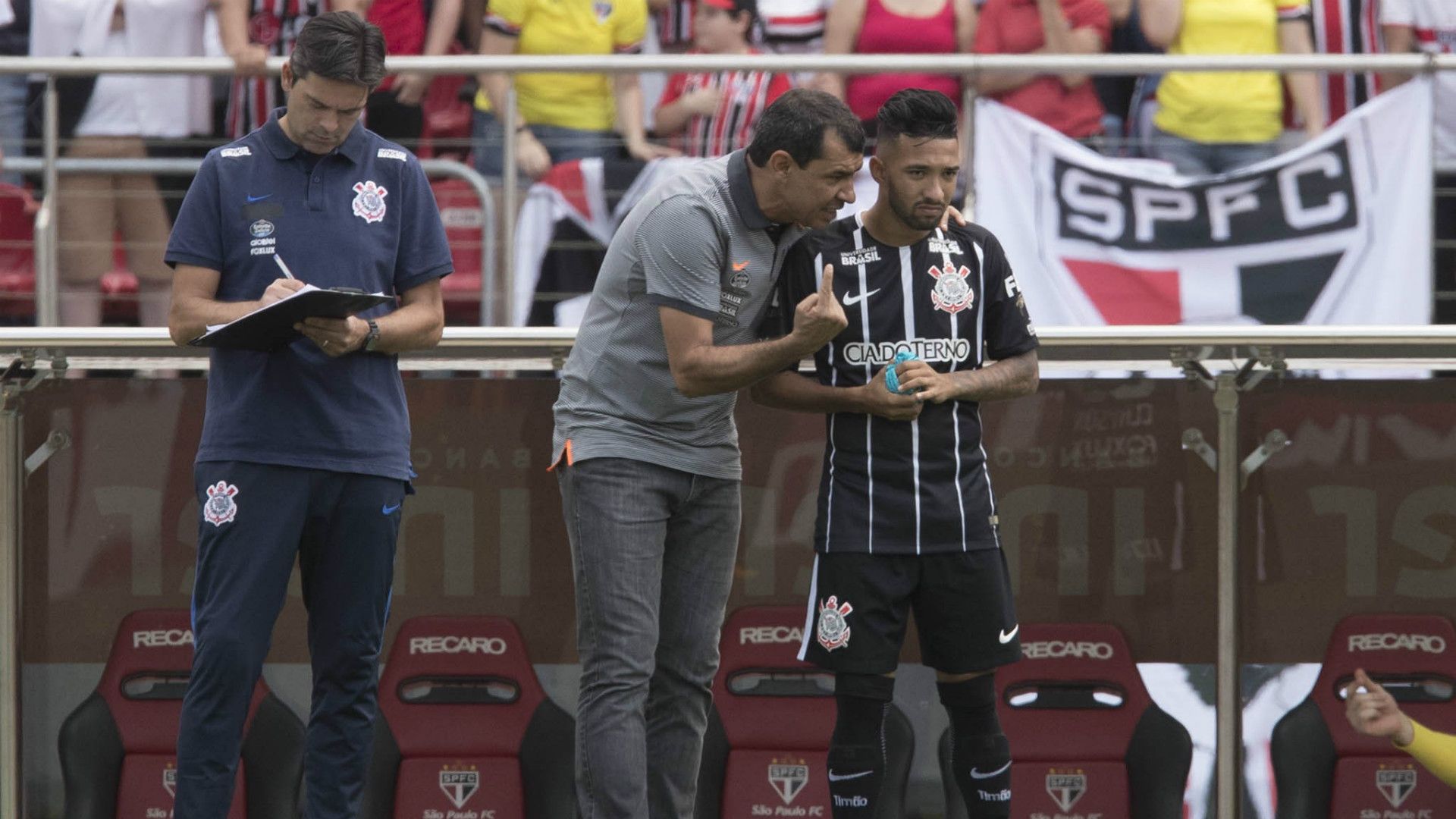 Clayson e Fábio Carille - São Paulo x Corinthians