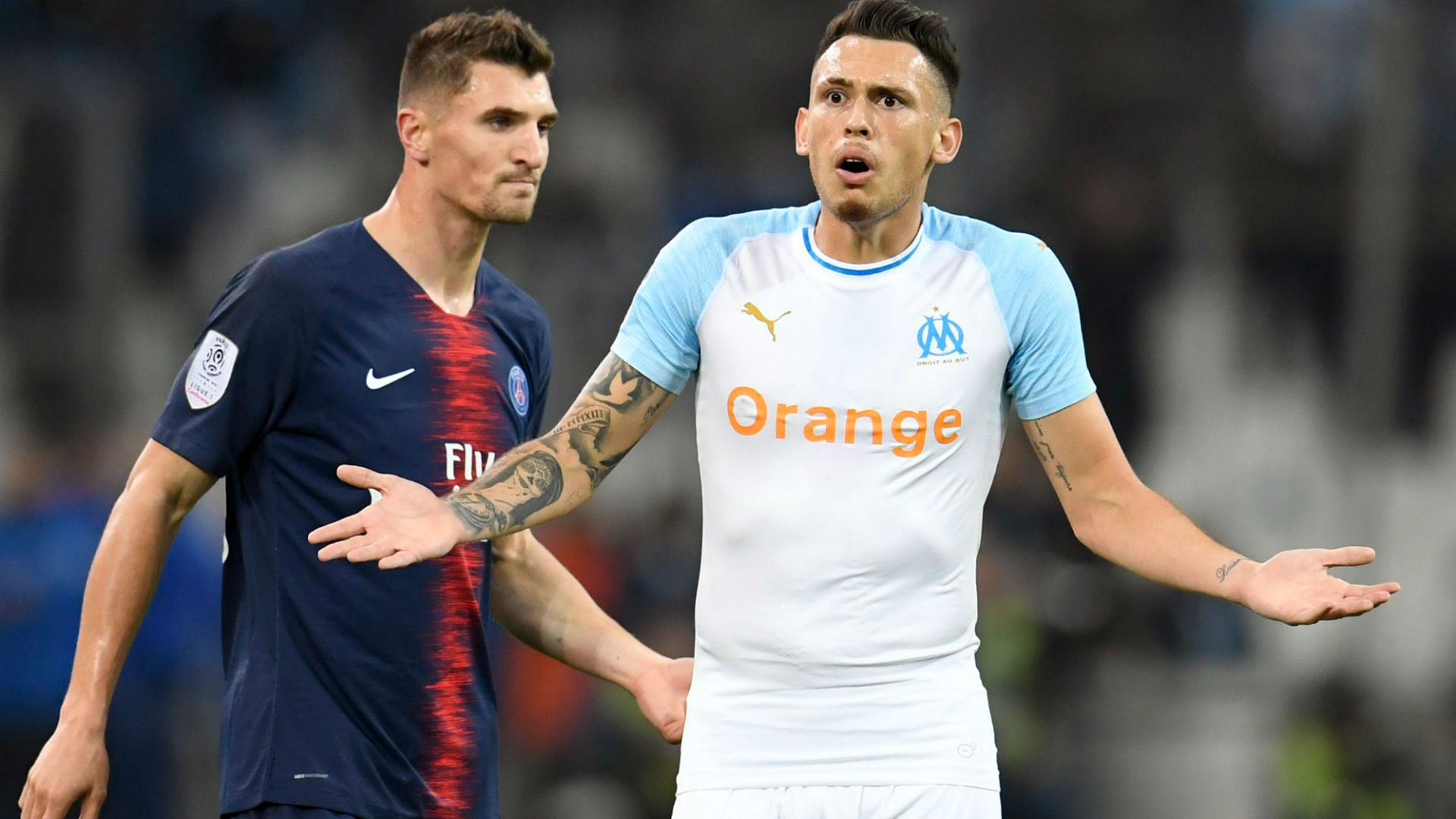 Lucas Ocampos Thomas Meunier Marseille PSG Ligue 1 28102018