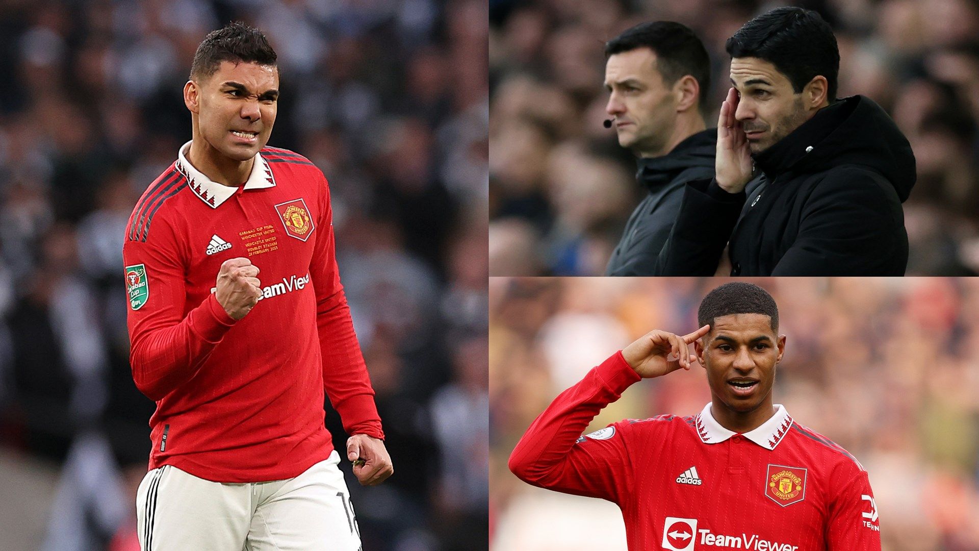 Casemiro Mikel Arteta Marcus Rashford Manchester United 2022-23 GFX