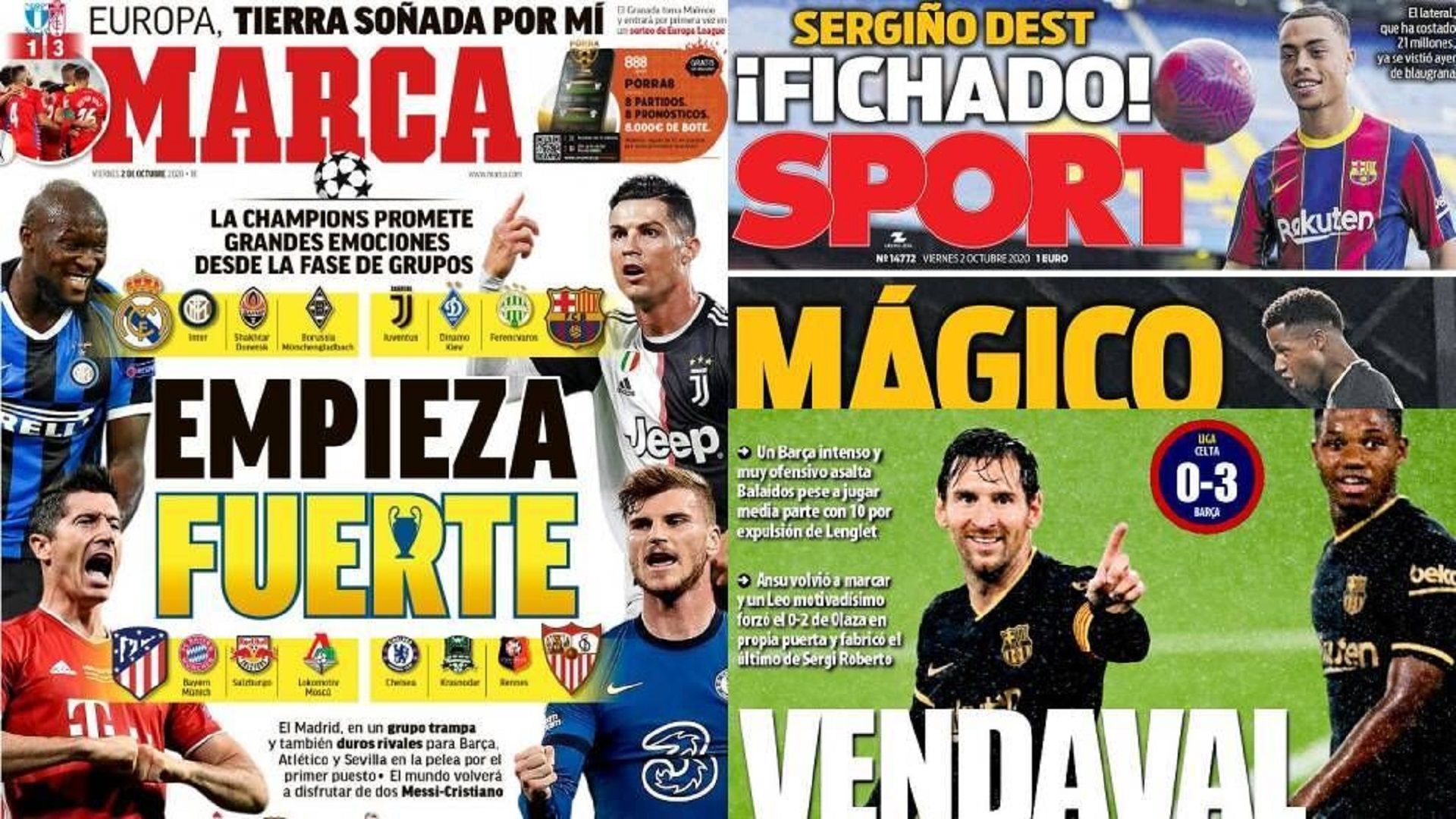 2 October newspapers