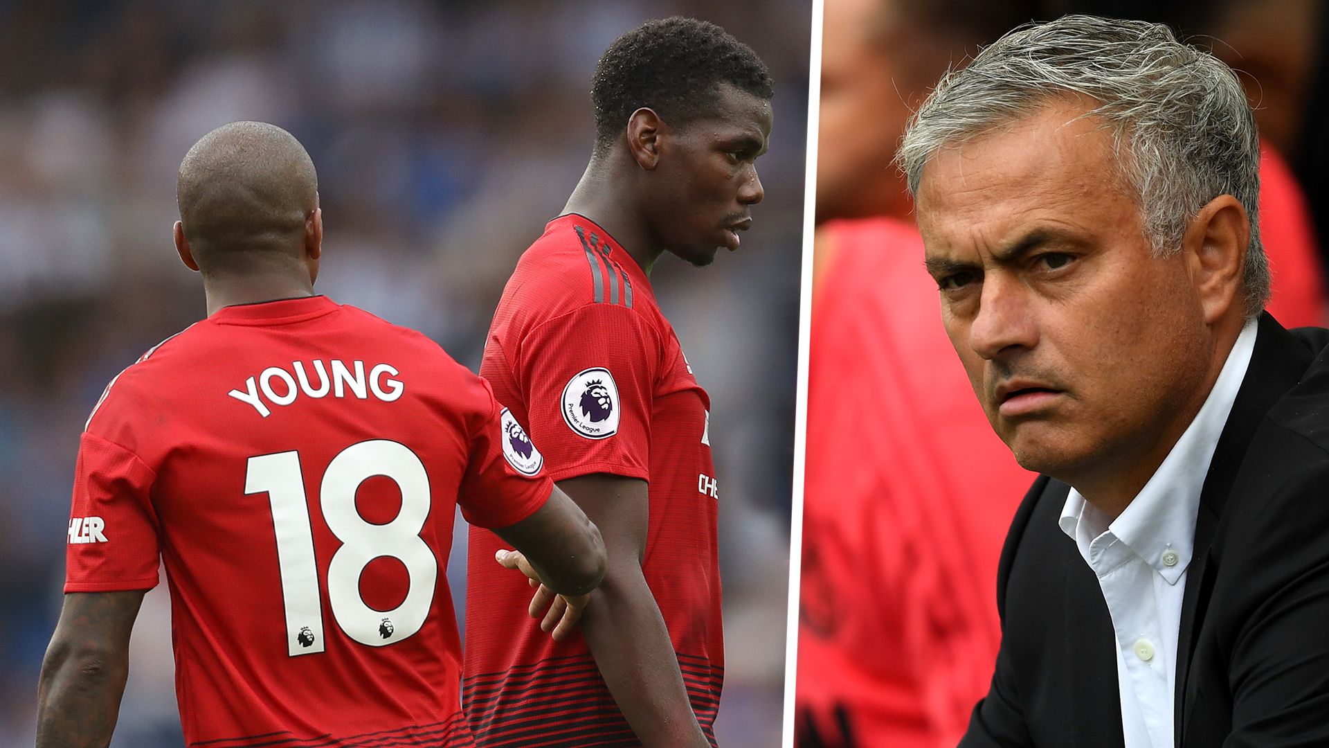 Ashley Young Paul Pogba Jose Mourinho split