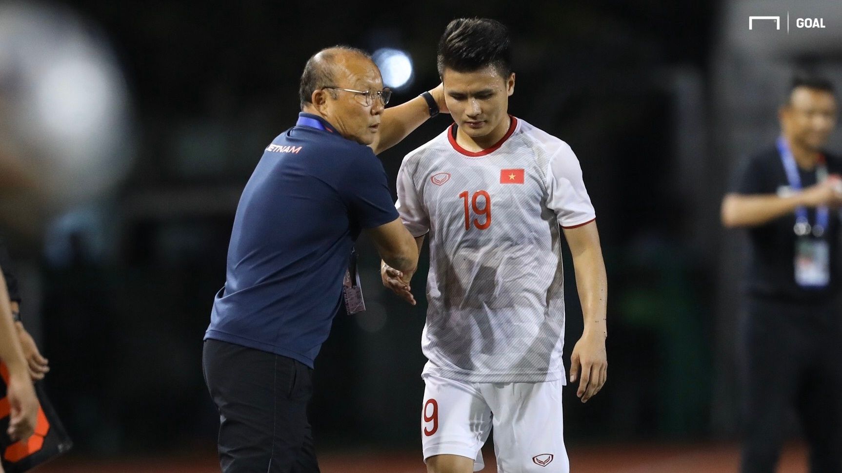 Coach Park Hang-seo - Nguyen Quang Hai | U22 Vietnam vs U22 Singapore | Group B - SEA Games 30 - 2019
