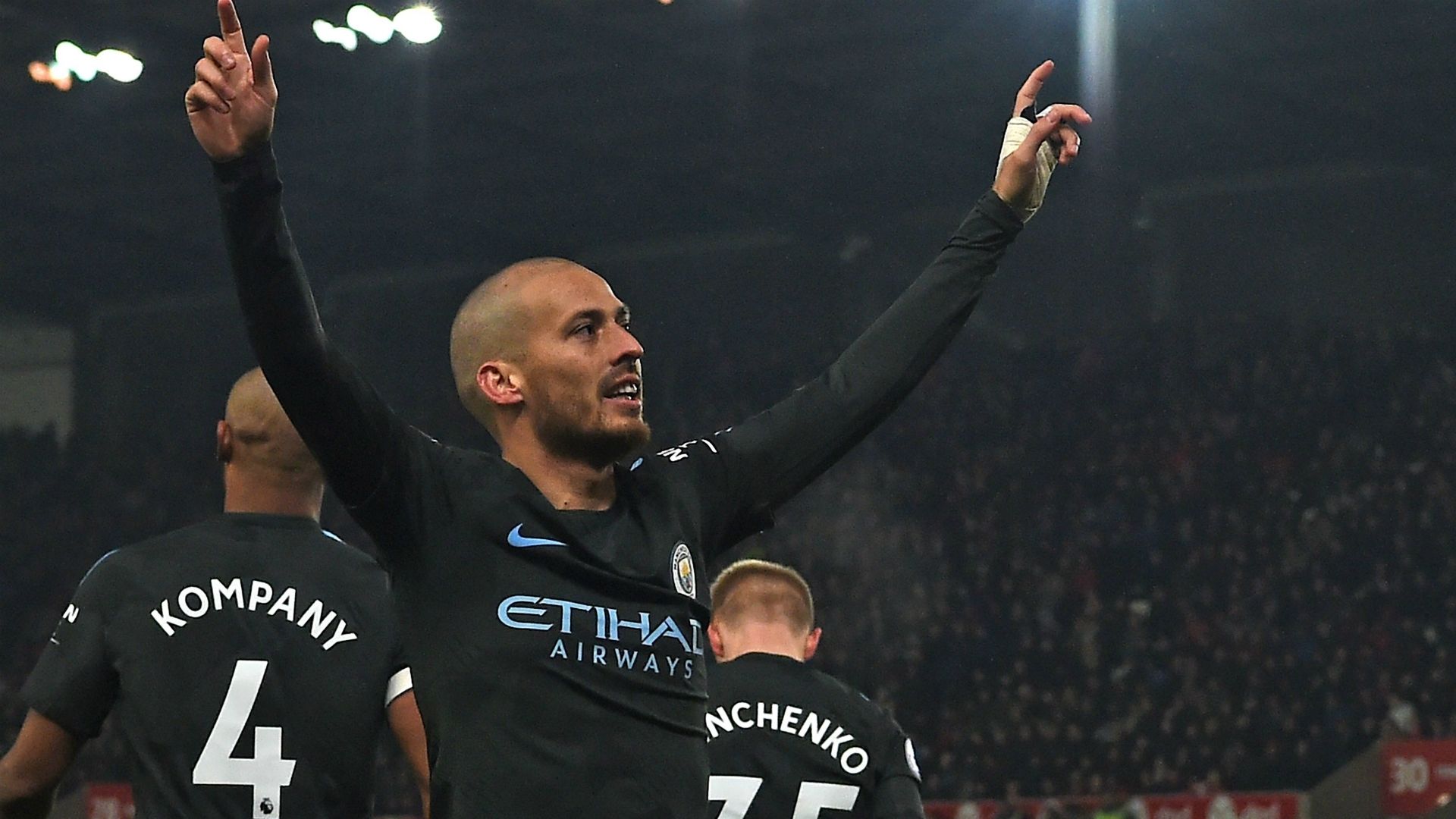 David Silva Manchester City Premier League Stoke City 12032018